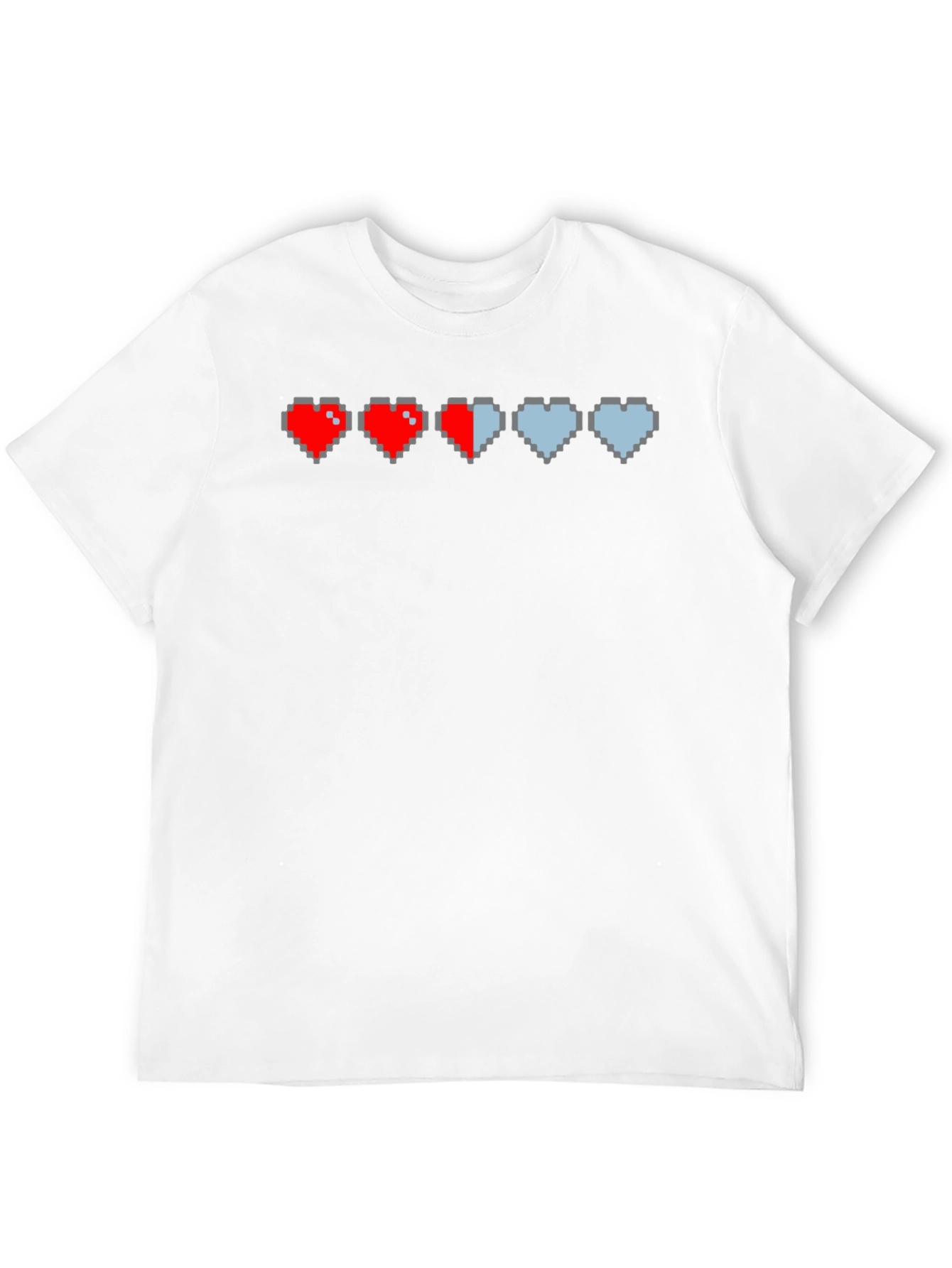 Black Gamer Pixel Heart T-Shirt - Life Bar Design view 12