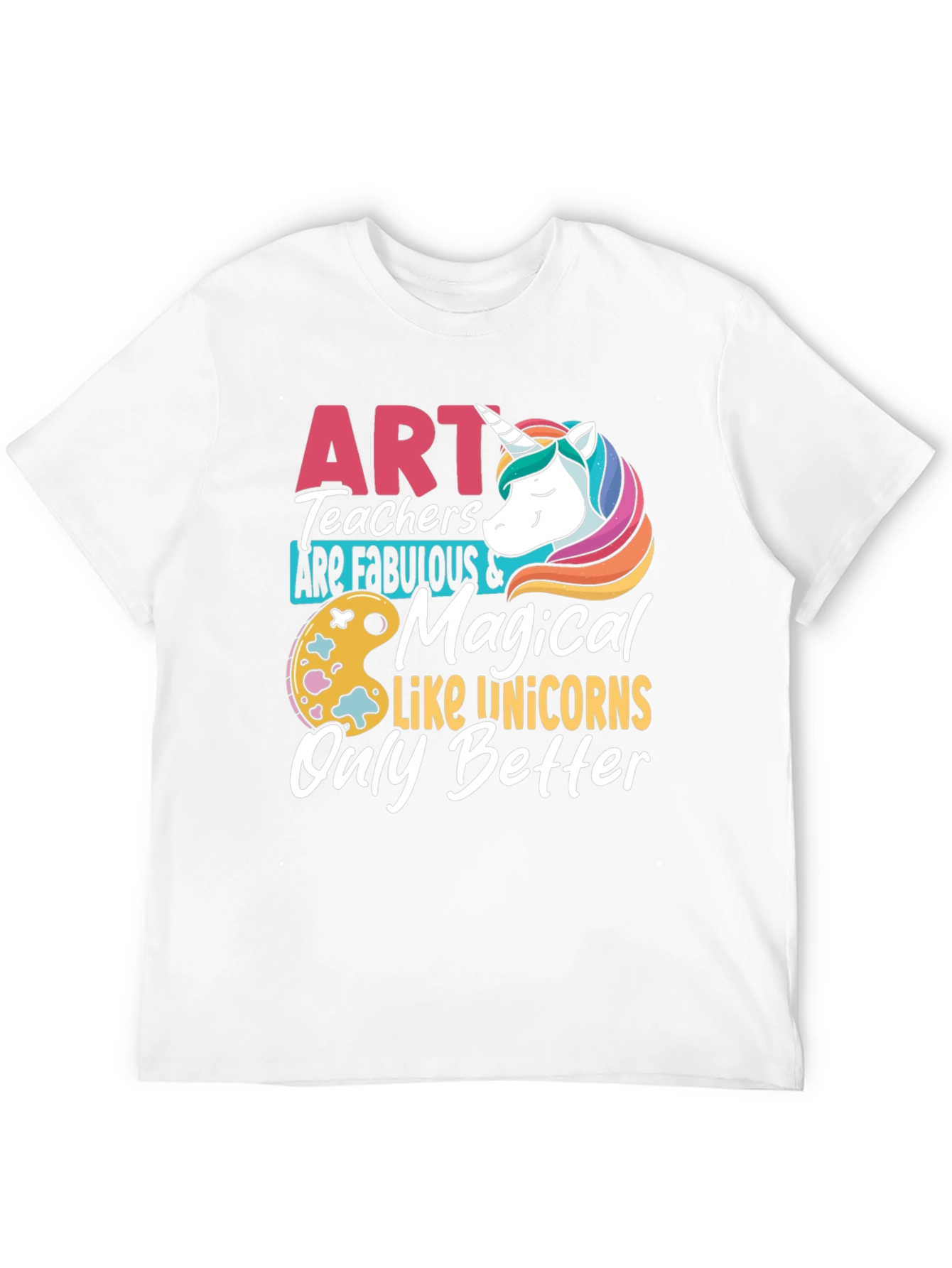 Black Art Teacher Unicorn Graphic T-Shirt view 12