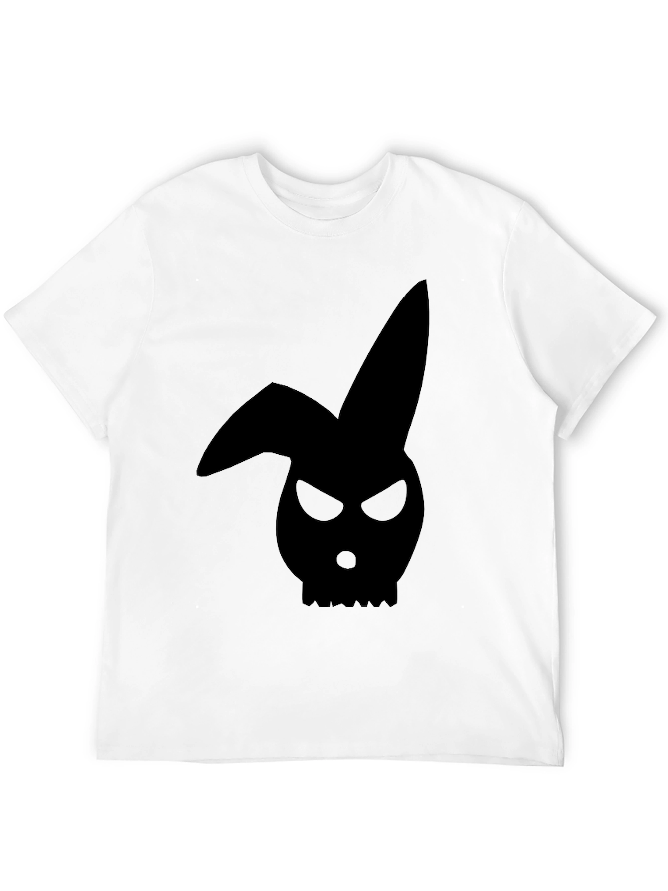 Black Men's Black Bunny Skull Graphic T-Shirt view 12