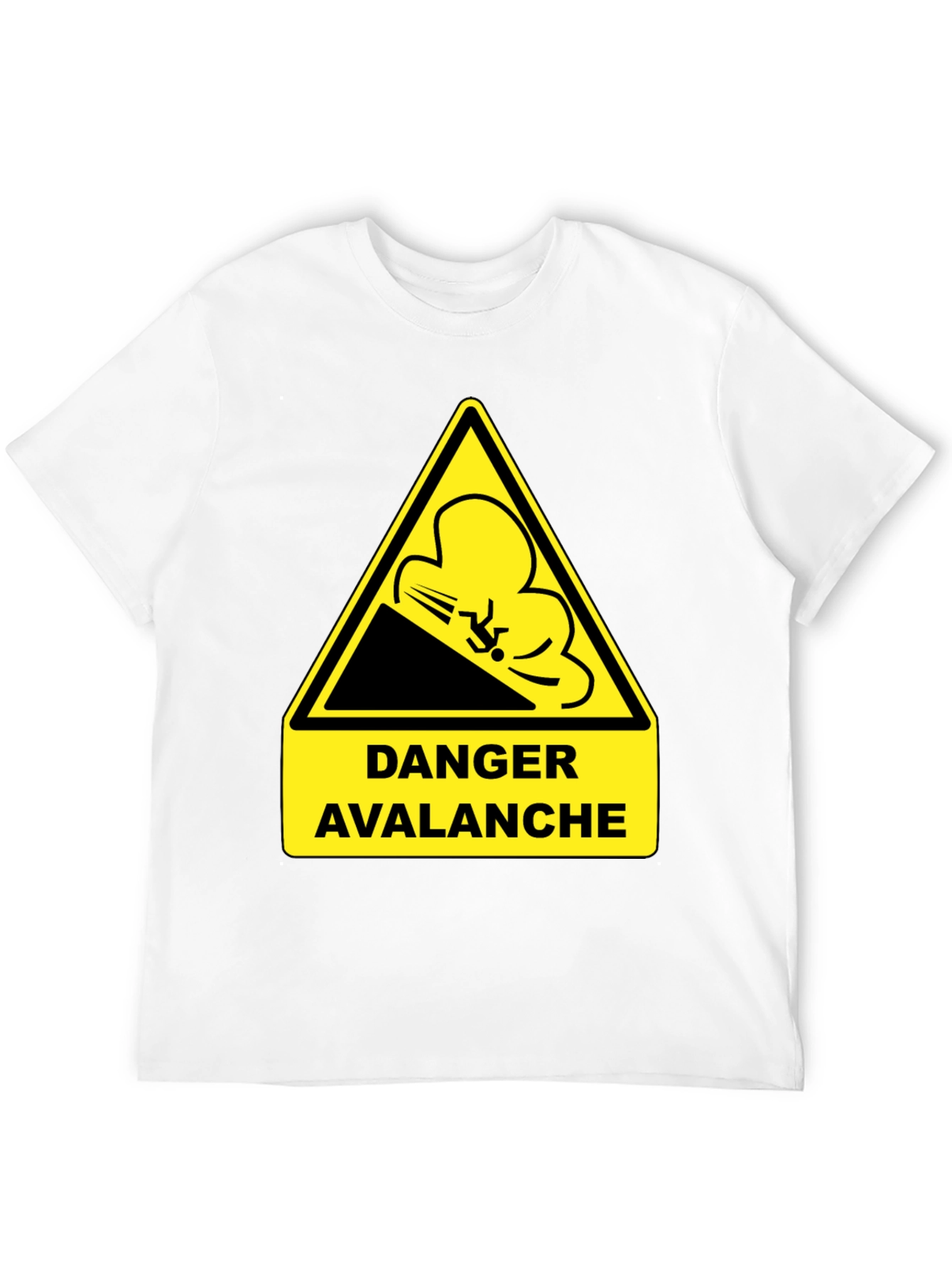 Black Danger Avalanche Warning Black T-Shirt view 12