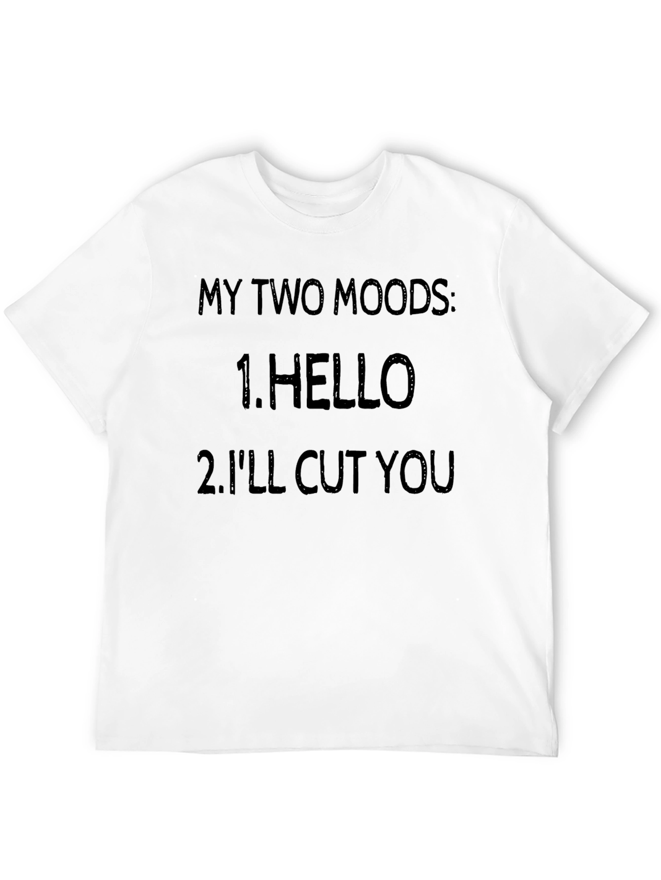 Black Two Moods Graphic Tee - Funny Sarcastic T-Shirt view 12