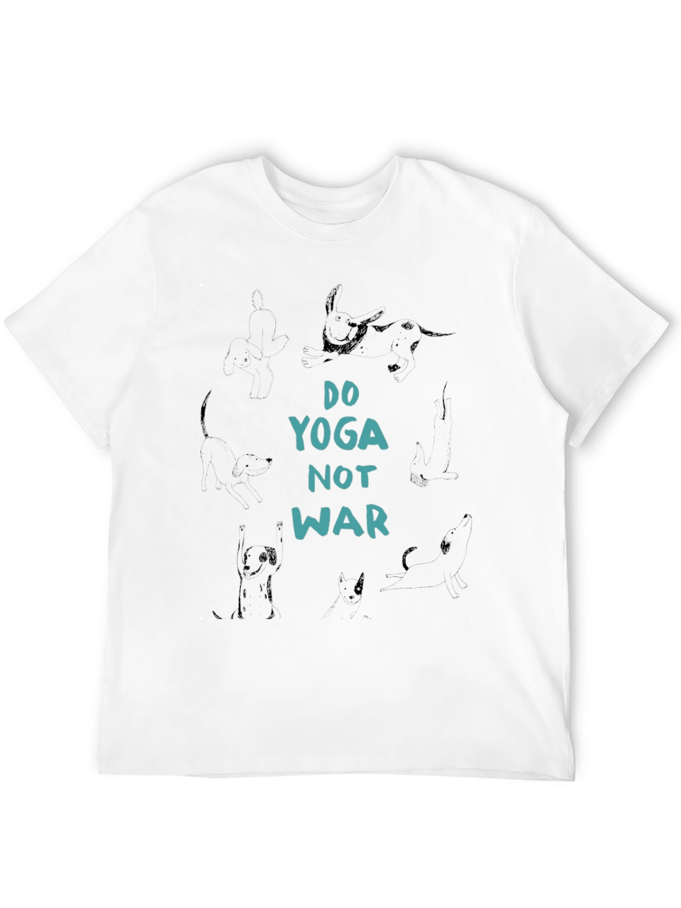 Black Yoga Not War T-Shirt - Black, Relaxed Fit view 12