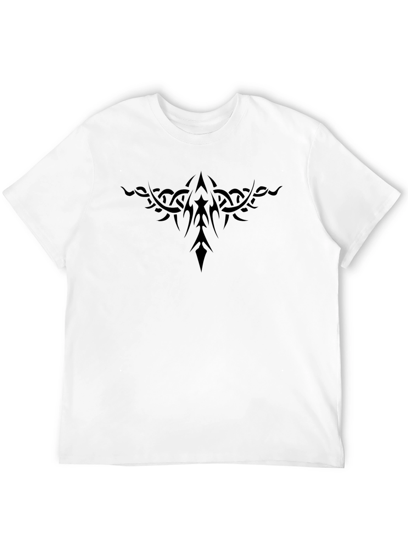 Black Tribal Tattoo Style Graphic Black T-Shirt for Men view 12