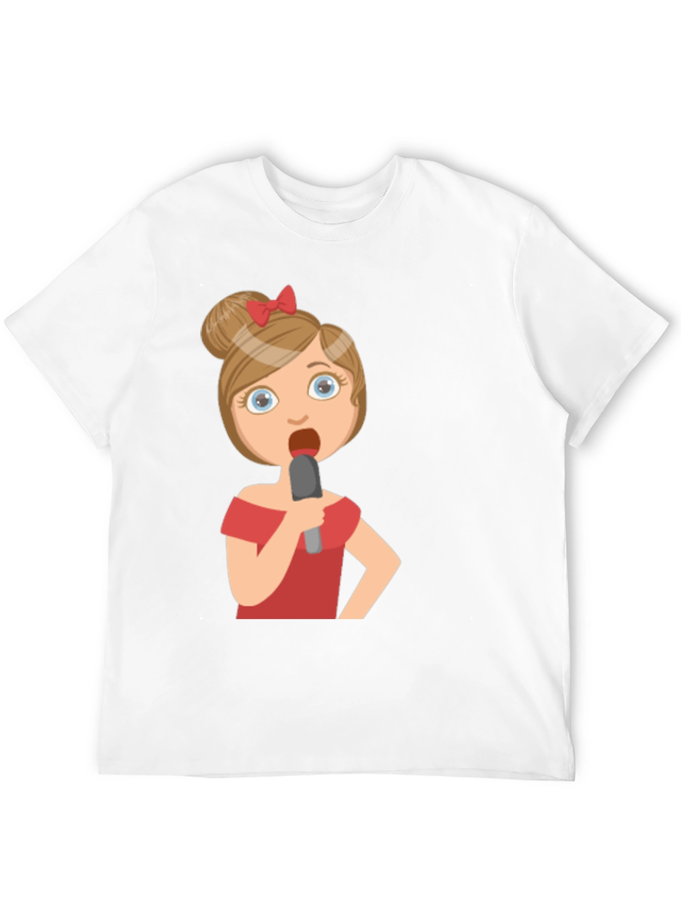 Black Singing Girl Graphic Tee - Black Cotton Blend view 12