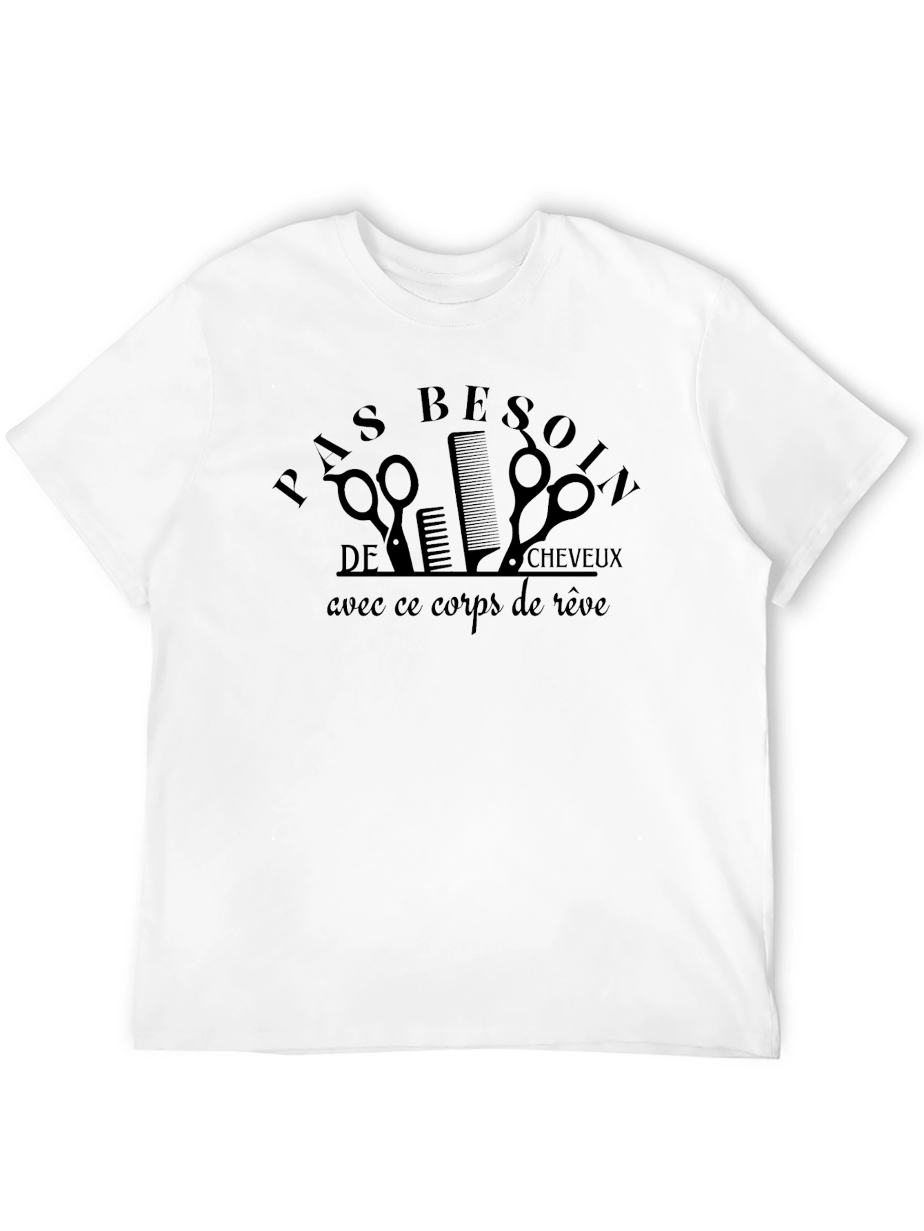 Black Funny French Hairdresser Bald Joke T-Shirt view 12