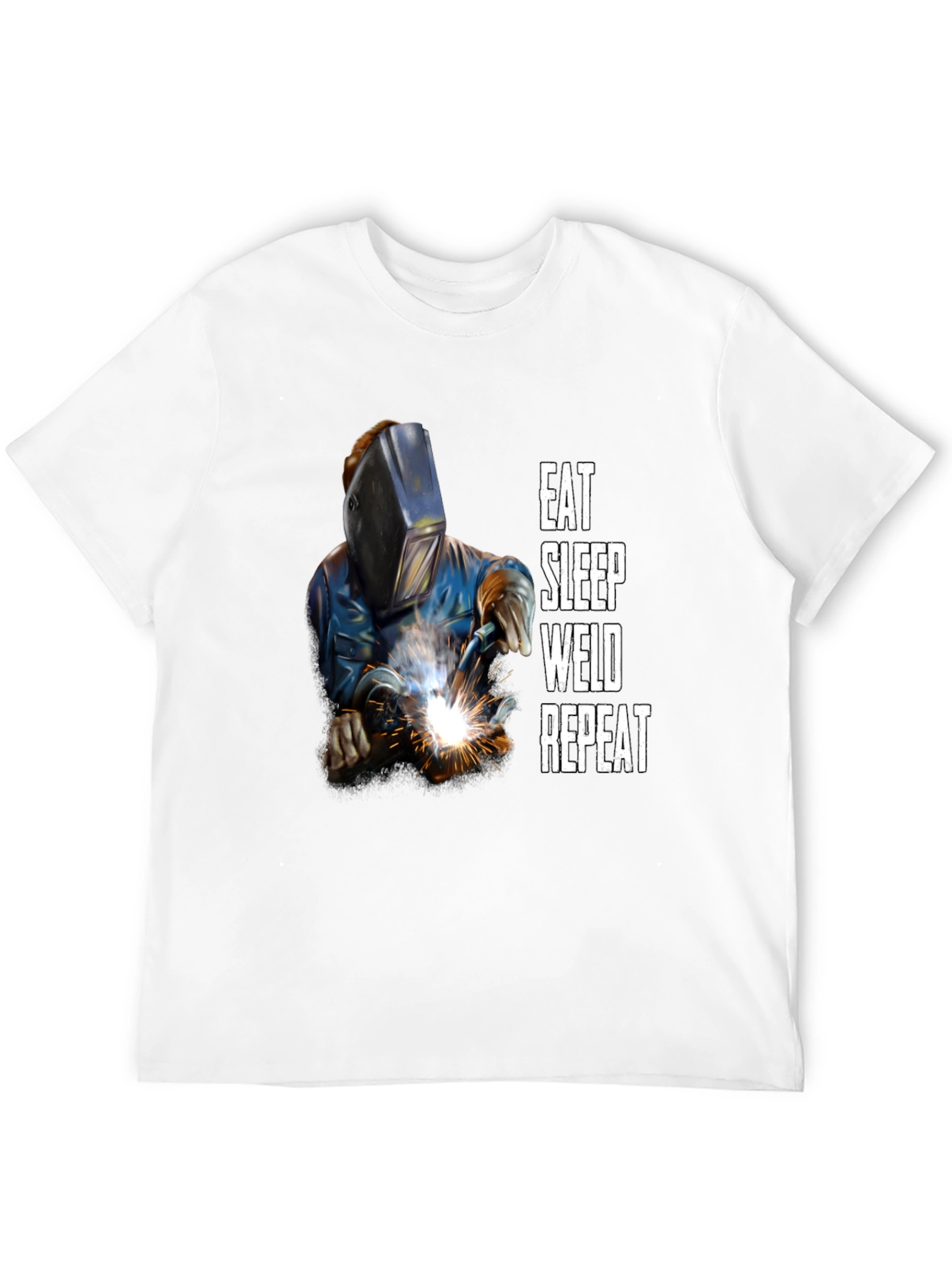 Black Eat Sleep Weld Repeat T-Shirt - Black Welding Tee view 12