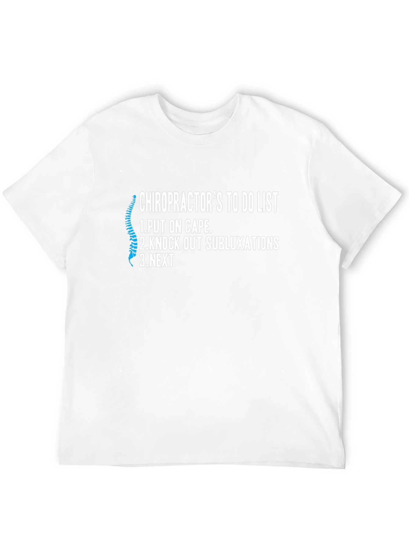 Black Chiropractor To Do List Novelty Graphic T-Shirt view 12