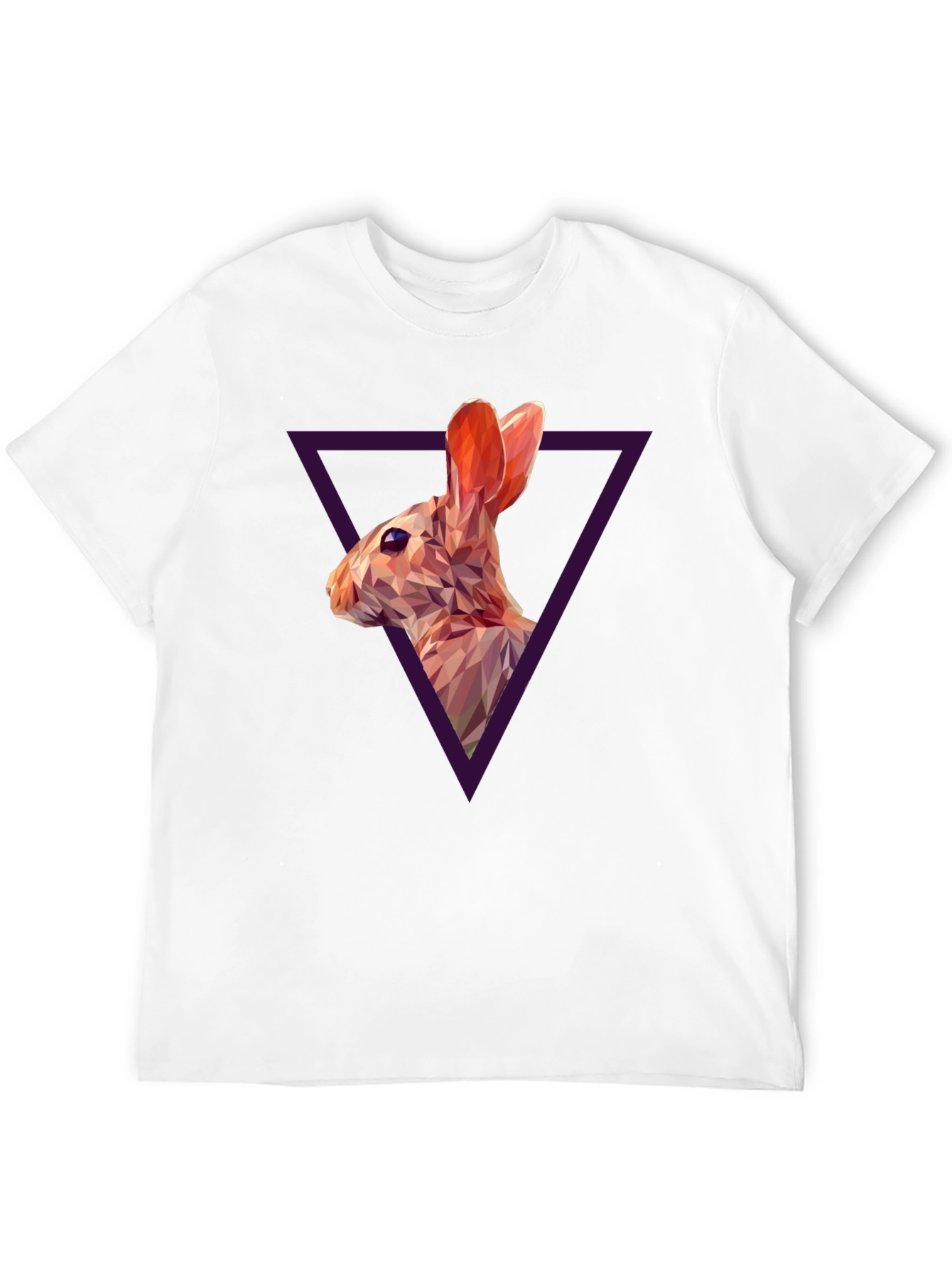 Black Geometric Rabbit Graphic Black T-Shirt view 12