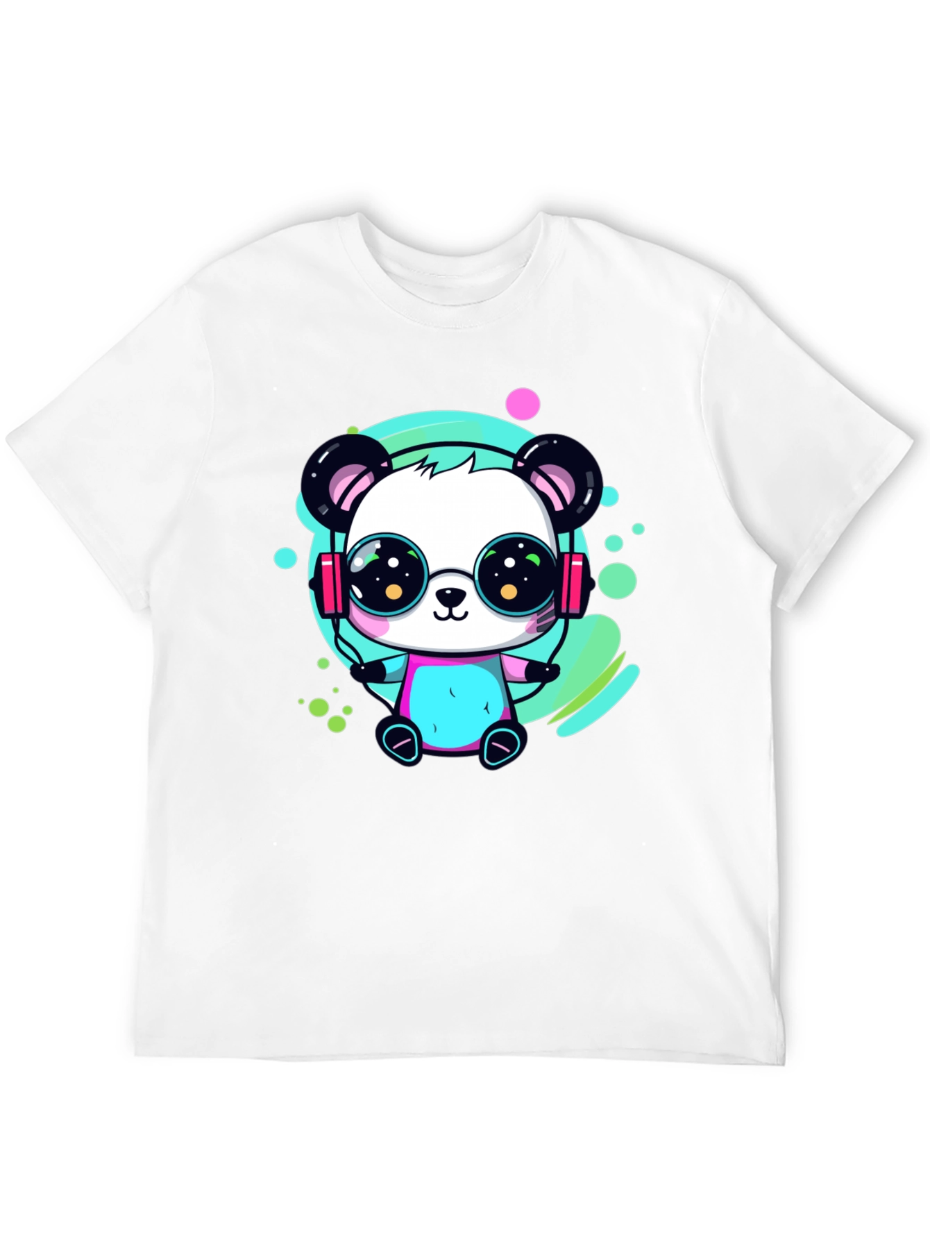 Black Cool Panda Graphic Tee view 12
