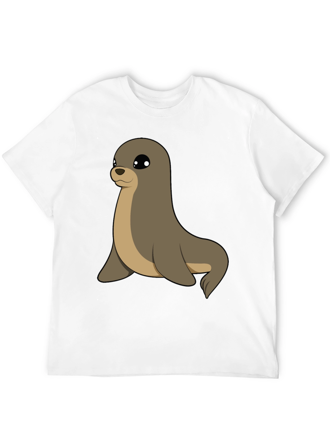 Black Cute Seal Graphic Tee - Casual Black T-Shirt view 12