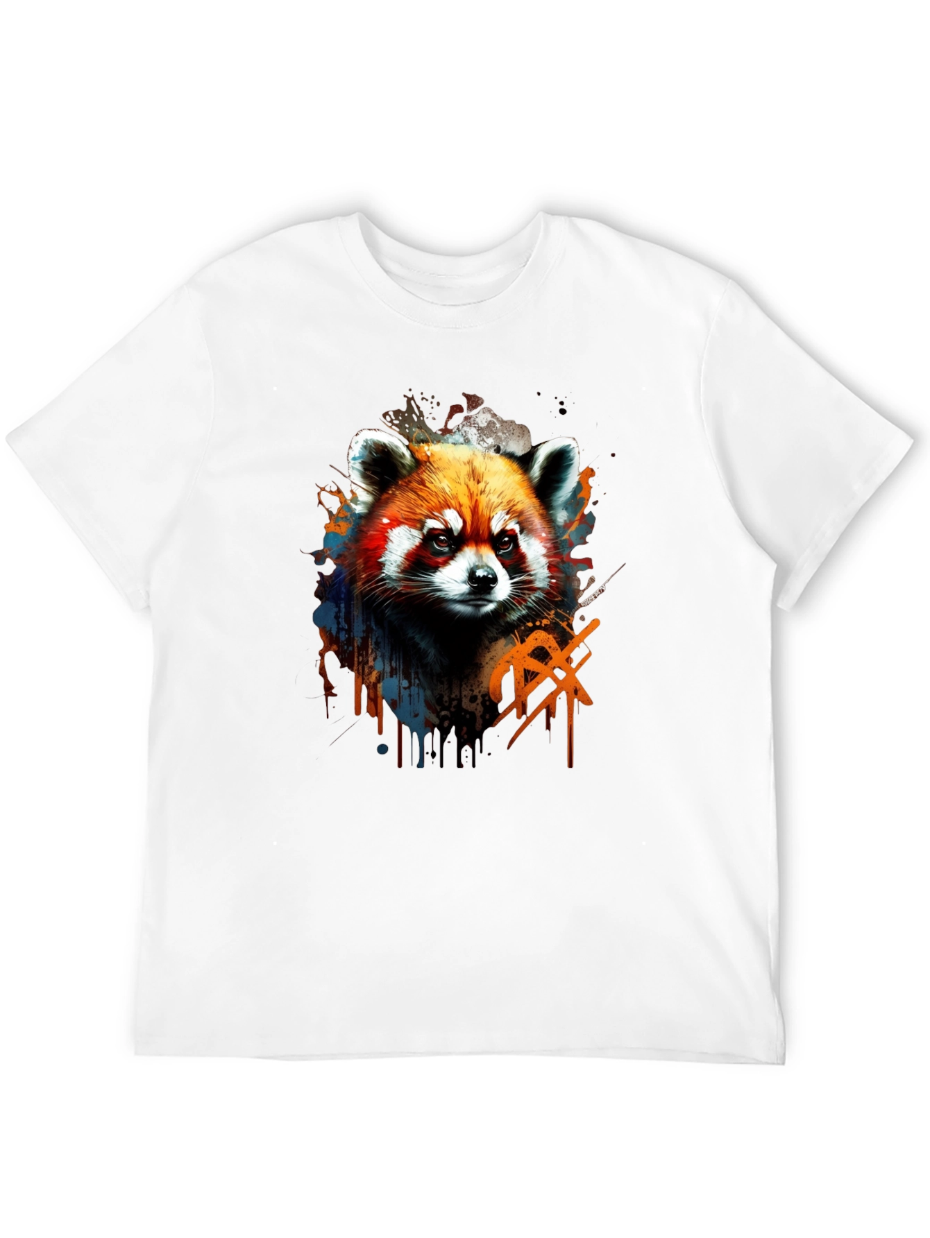 Black Red Panda Graphic Tee - Cool Animal Print Shirt view 12