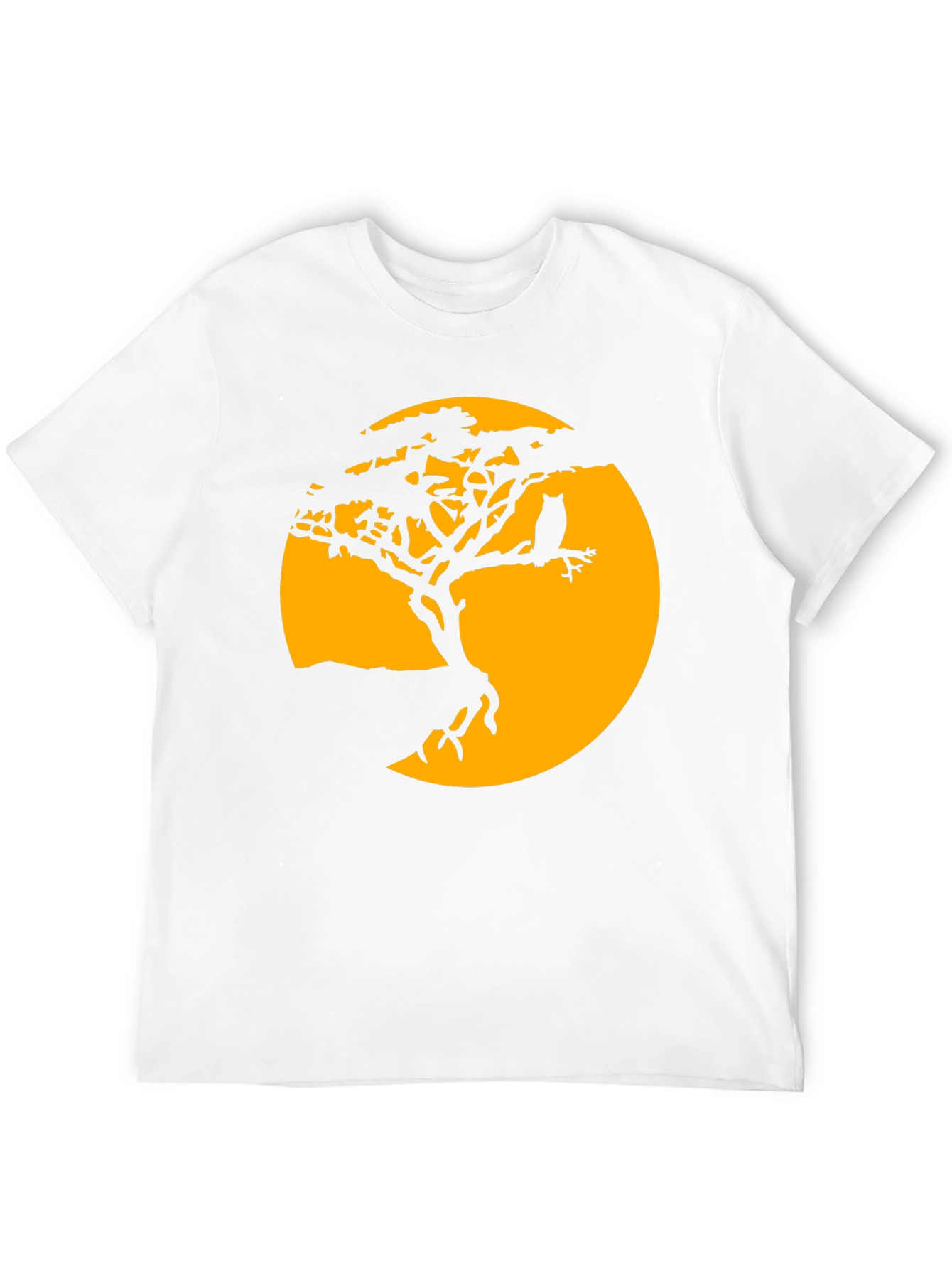 Black Owl Tree Silhouette T-Shirt - Men's Graphic Tee view 12
