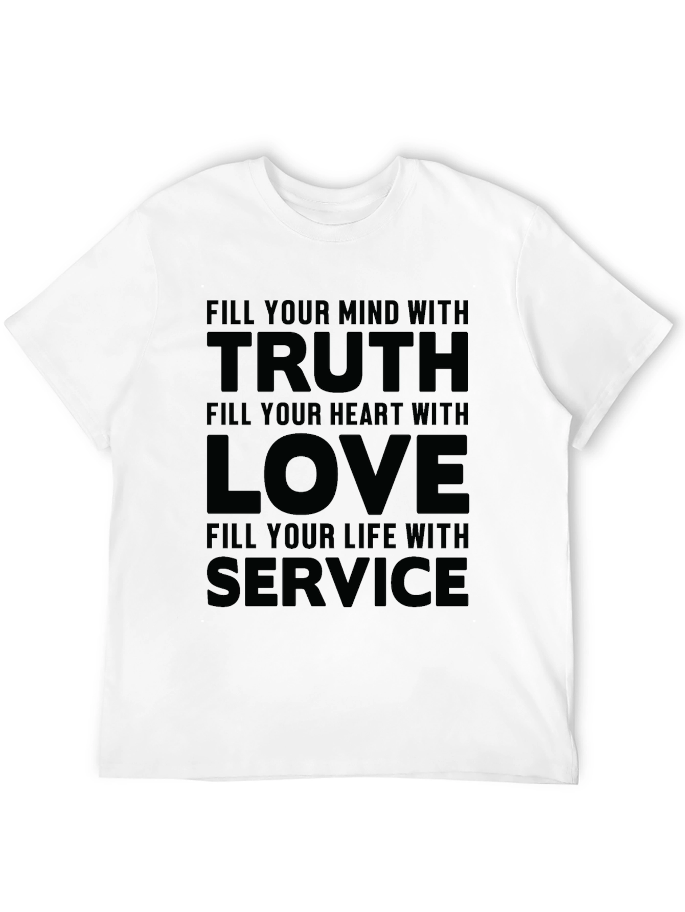 Black Truth Love Service Graphic Tee - Inspirational Quote Shirt view 12