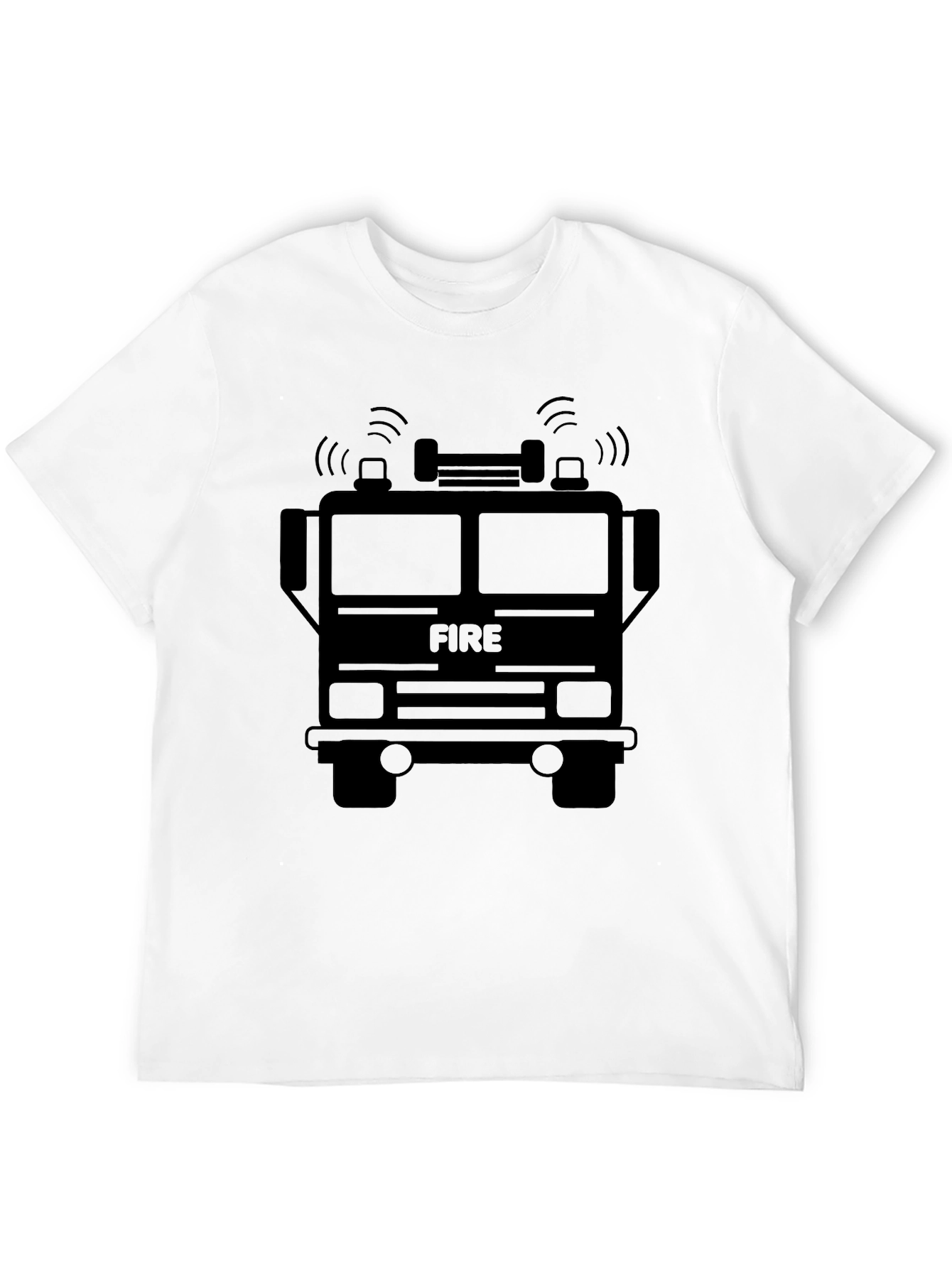 Black Fire Truck Graphic T-Shirt view 12