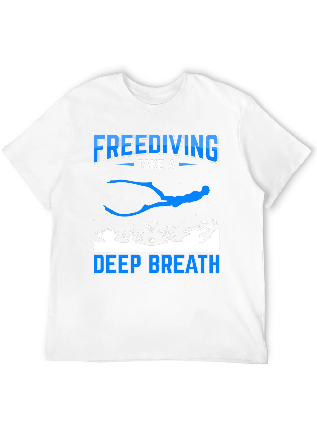 Black Freediving Deep Breath Graphic T-Shirt view 12