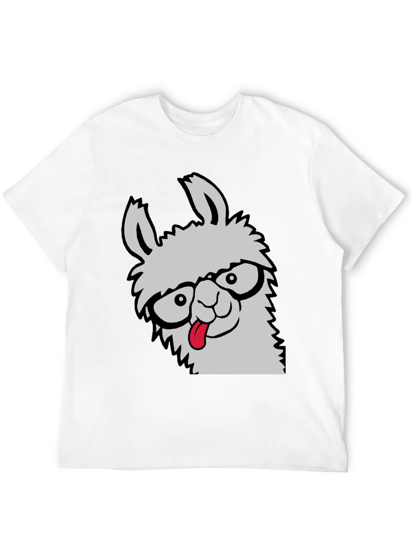 Black Llama Geek Graphic T-Shirt - Funny Animal Tee view 12