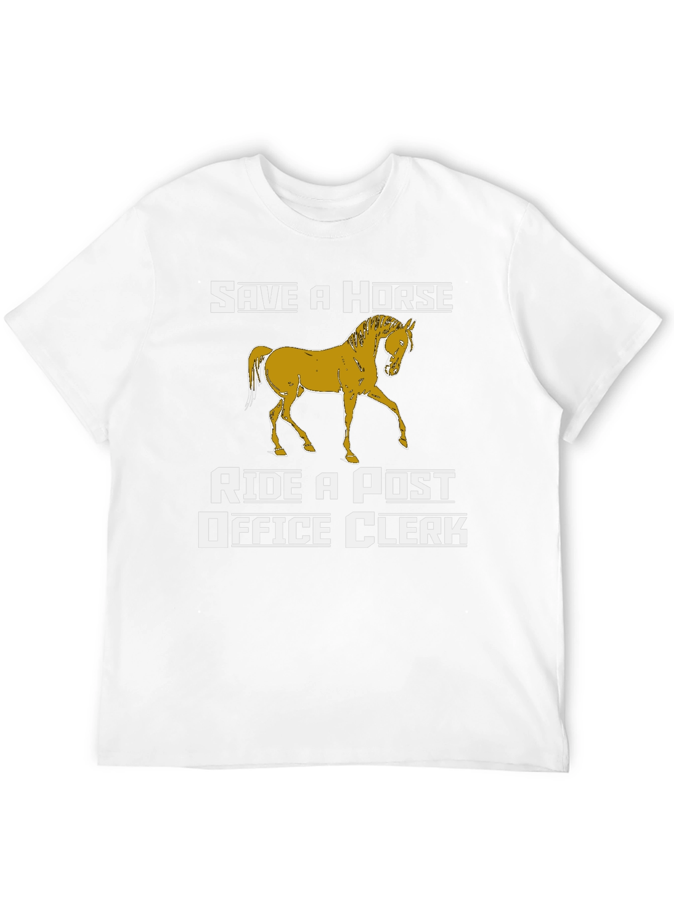 Black Save a Horse Ride a Post Office Clerk Graphic T-Shirt view 12