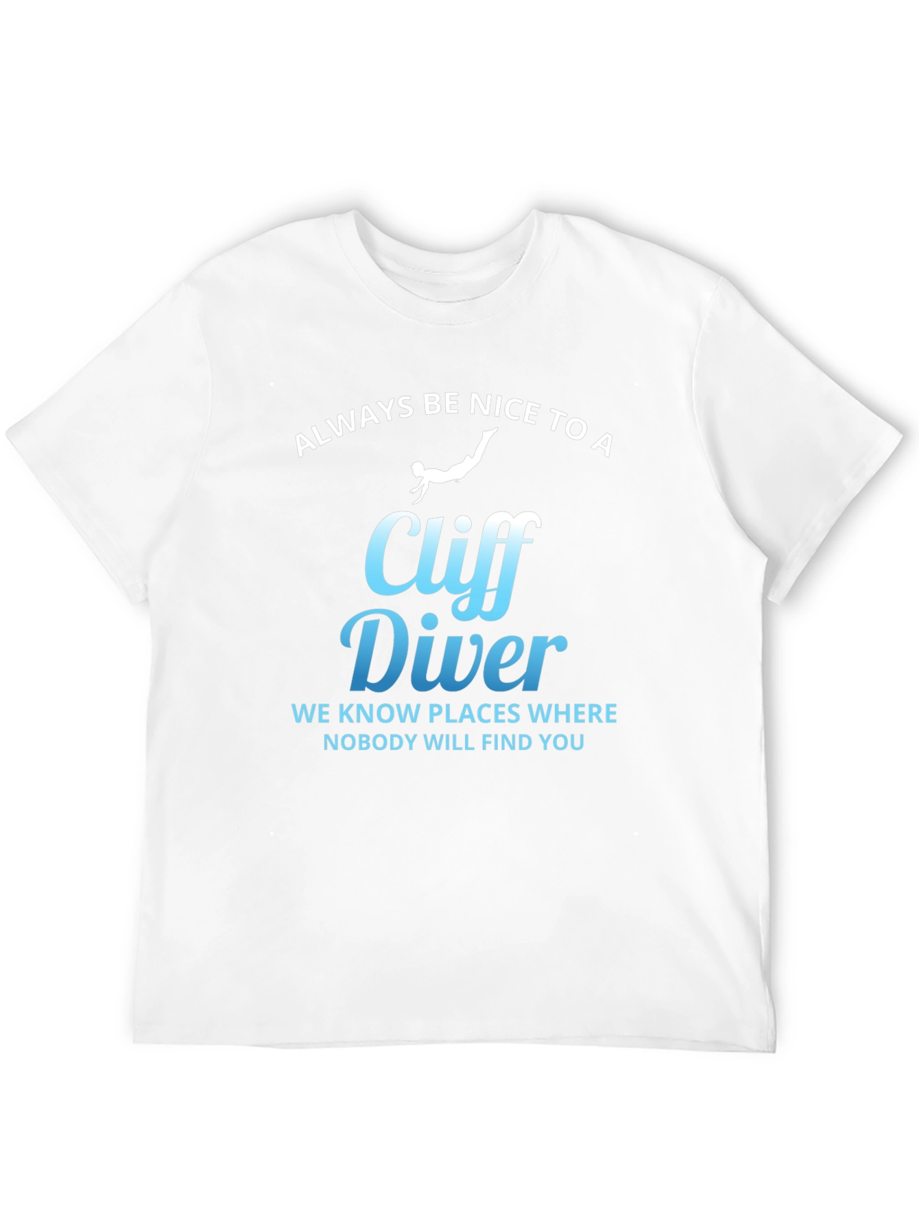 Black Cliff Diver T-Shirt - Funny Warning view 12
