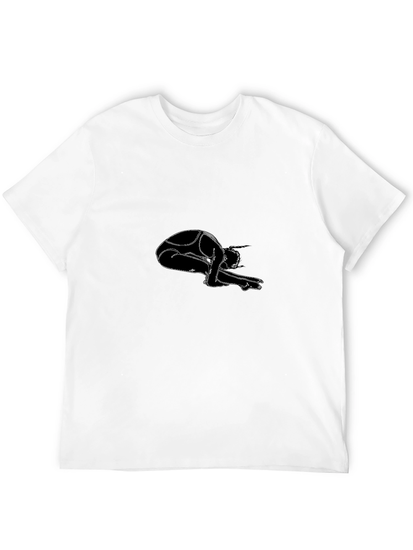 Black Yoga Pose Graphic Tee - Black Cotton Blend view 12