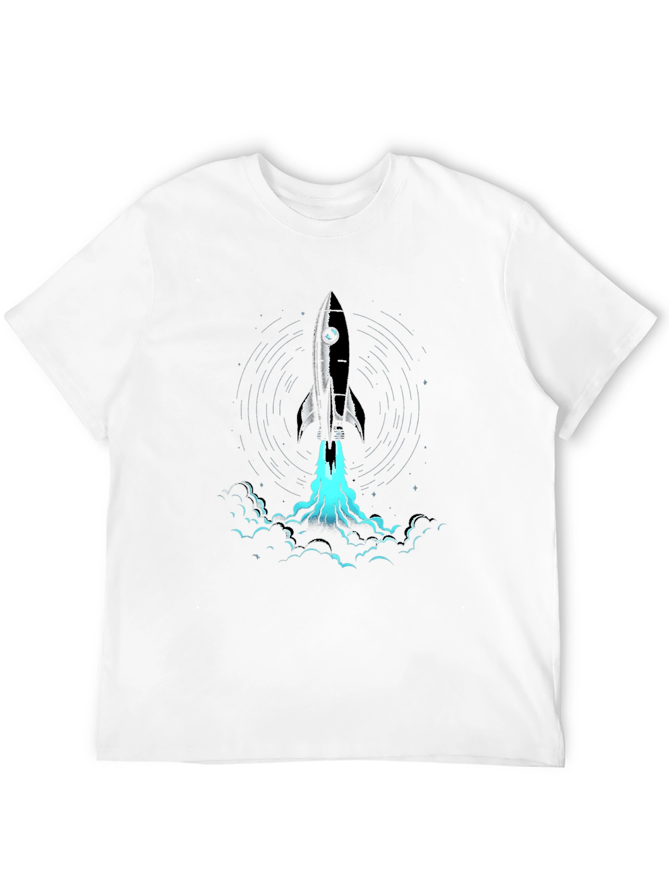 Black Rocket Launch Graphic Tee - Soft Cotton Blend view 12