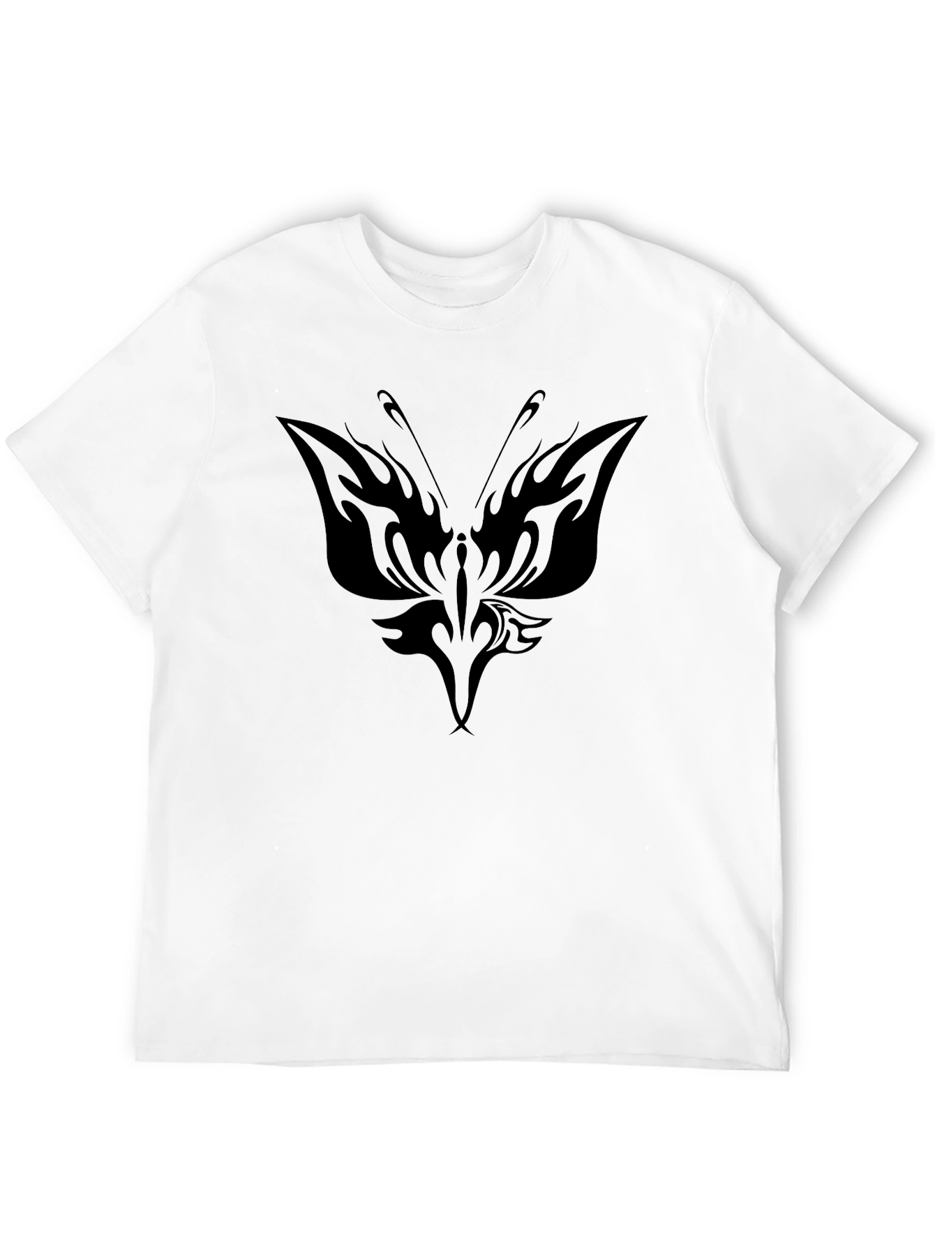Black Butterfly Tribal Graphic Black T-Shirt view 12