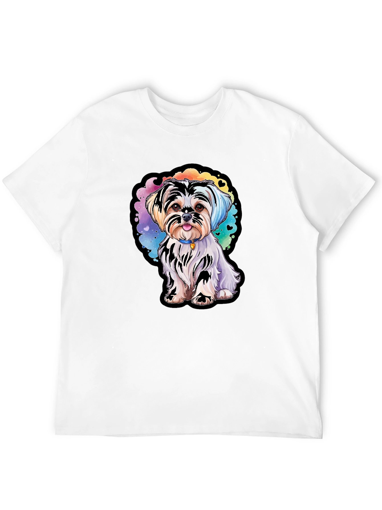 Black Cute Dog Graphic Tee - Stylish Unisex T-Shirt view 12