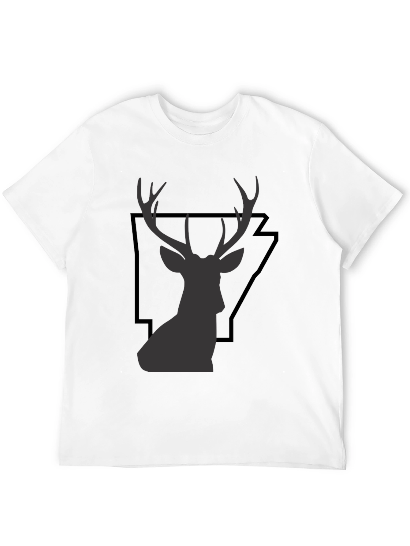 Black Deer Graphic Tee - Black Cotton T-Shirt view 12