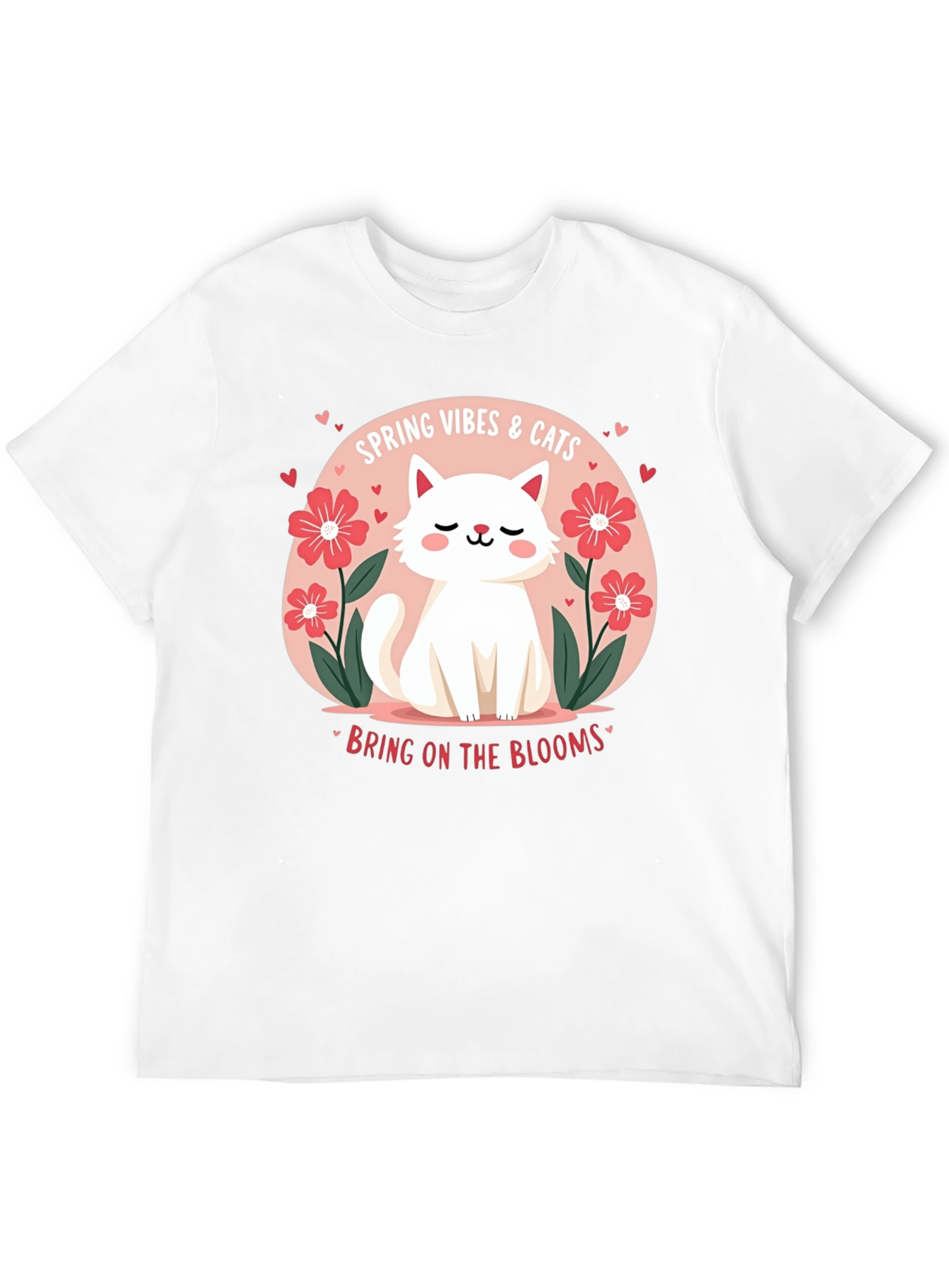 Black Spring Vibes & Cats Graphic T-Shirt view 12