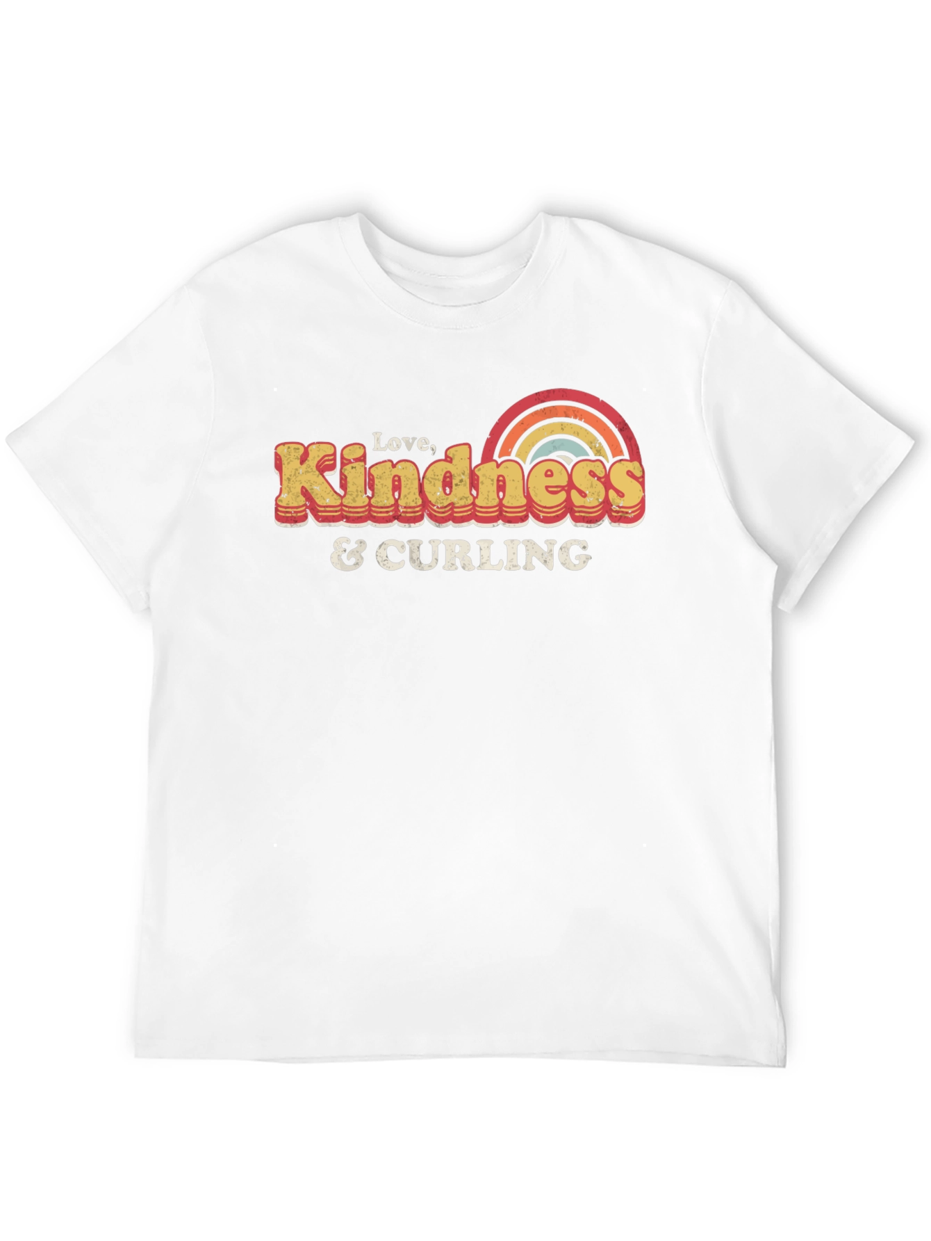 Black Love Kindness Curling T-Shirt Retro Design view 12