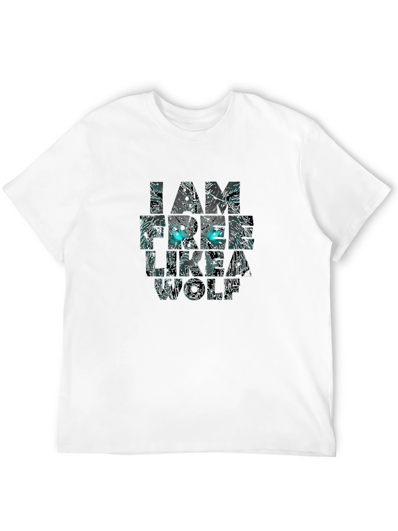 Black I Am Free Like A Wolf Graphic T-Shirt view 12