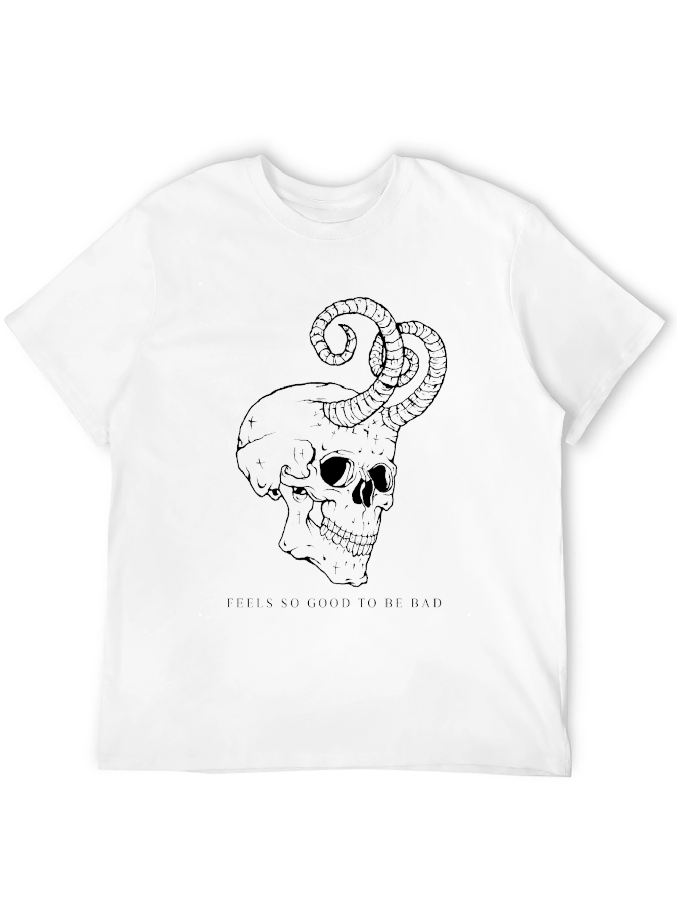 Black Skull & Horns Graphic Tee - Feels So Good To Be Bad view 12