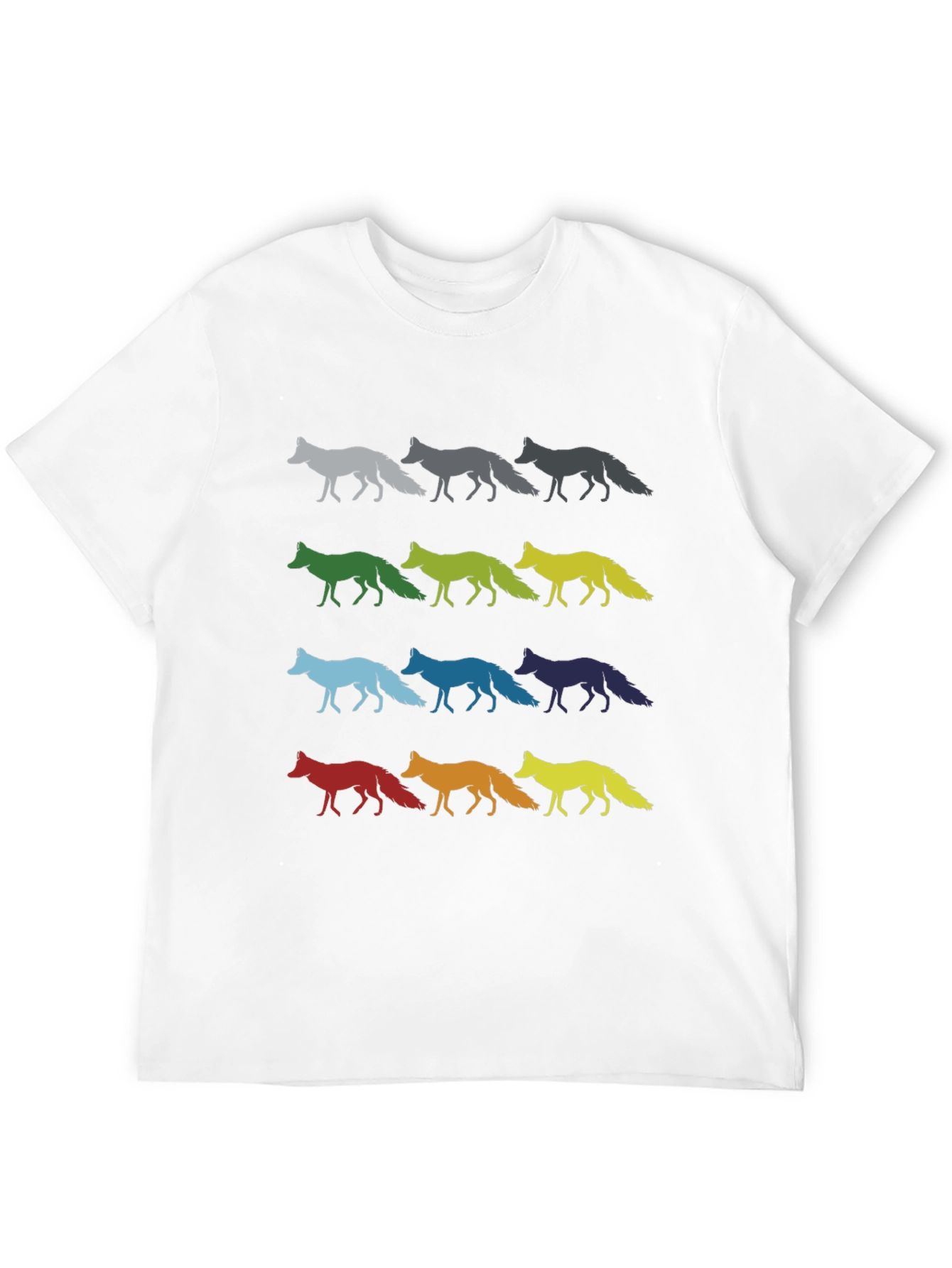 Black Colorful Fox Graphic Tee - Black Cotton Shirt view 12