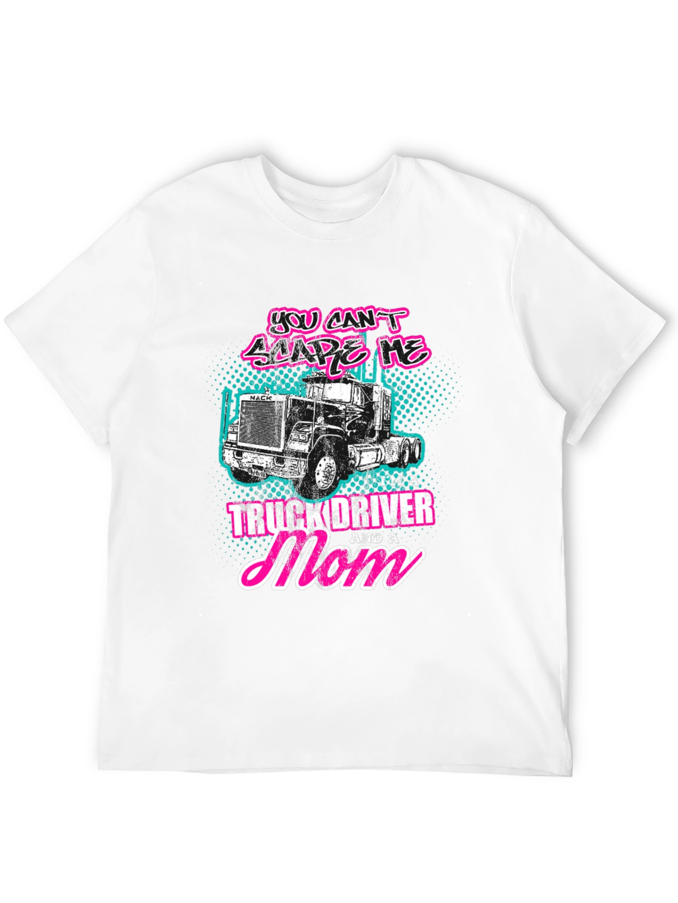 Black Truck Driver Mom T-Shirt - Black Crew Neck Tee view 12