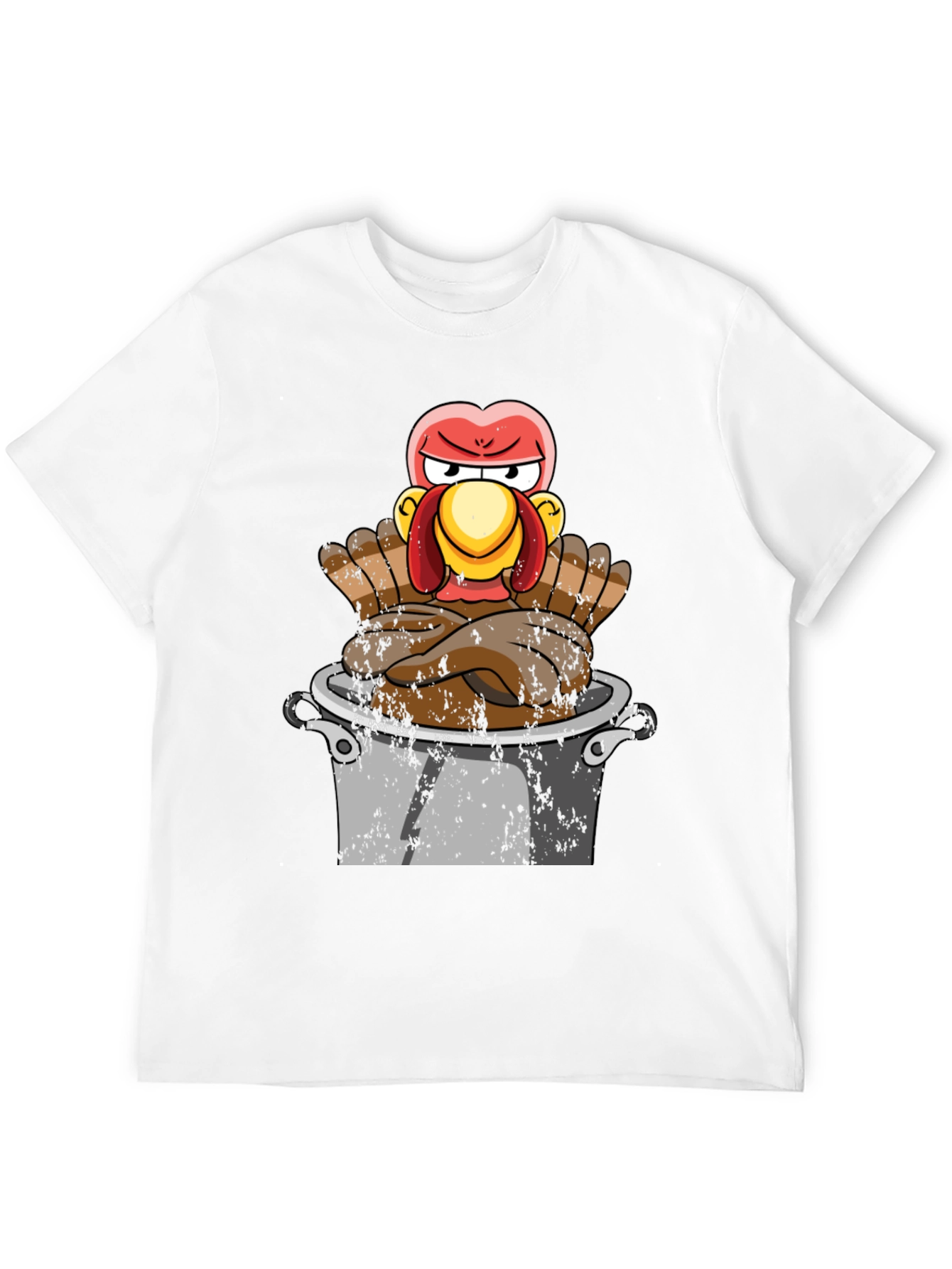 Black Funny Turkey in Pot T-Shirt - Thanksgiving Humor view 12