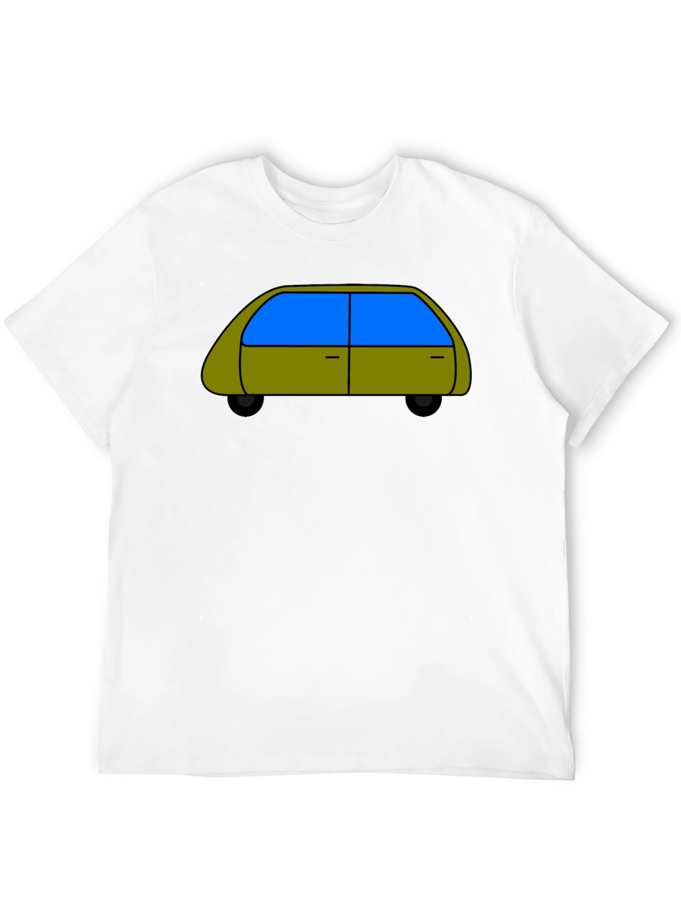 Black Cartoon Car Graphic Tee - Black Cotton T-Shirt view 12