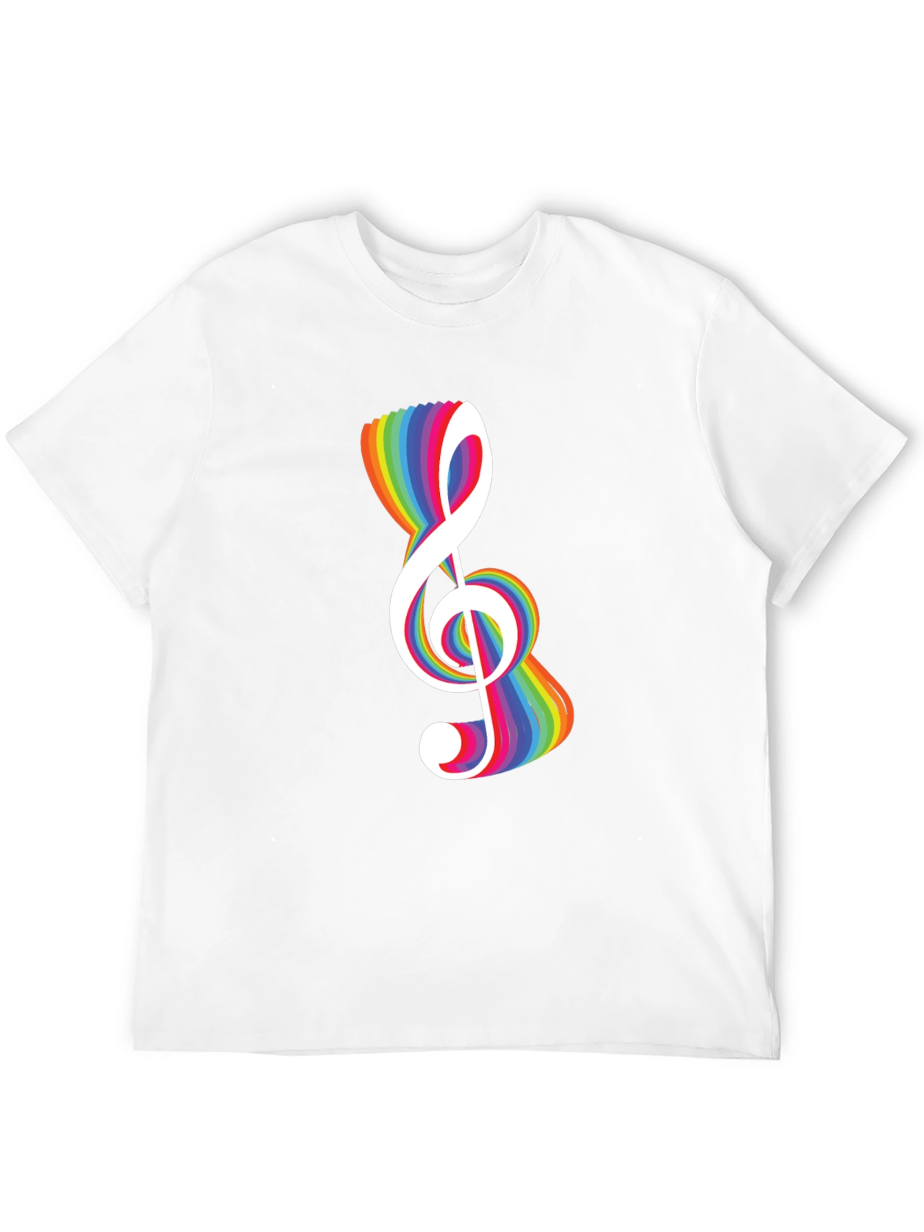 Black Rainbow Treble Clef Black T-Shirt view 12