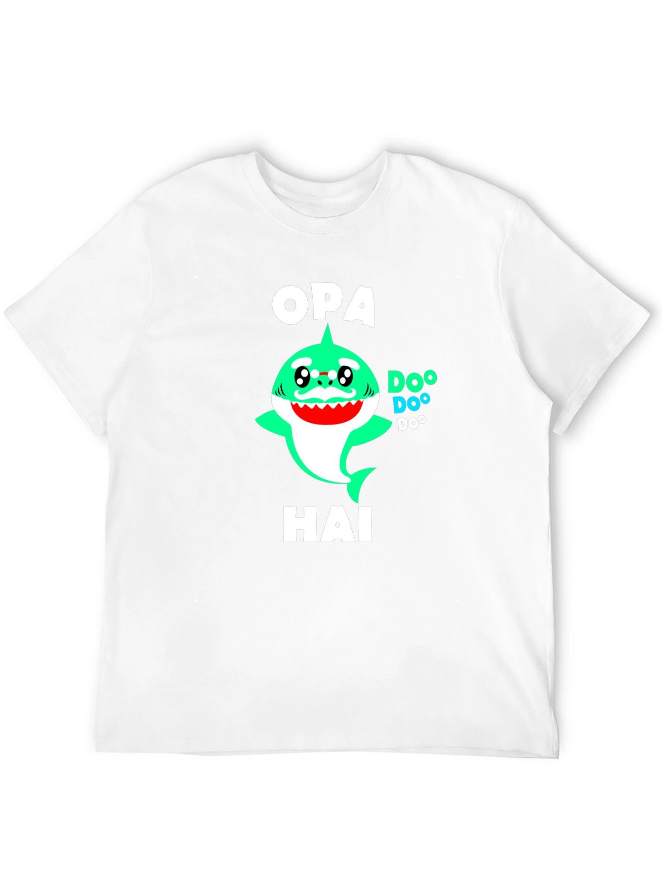 Black Opa Hai Funny Shark T-Shirt - Grandfather Shark Tee view 12