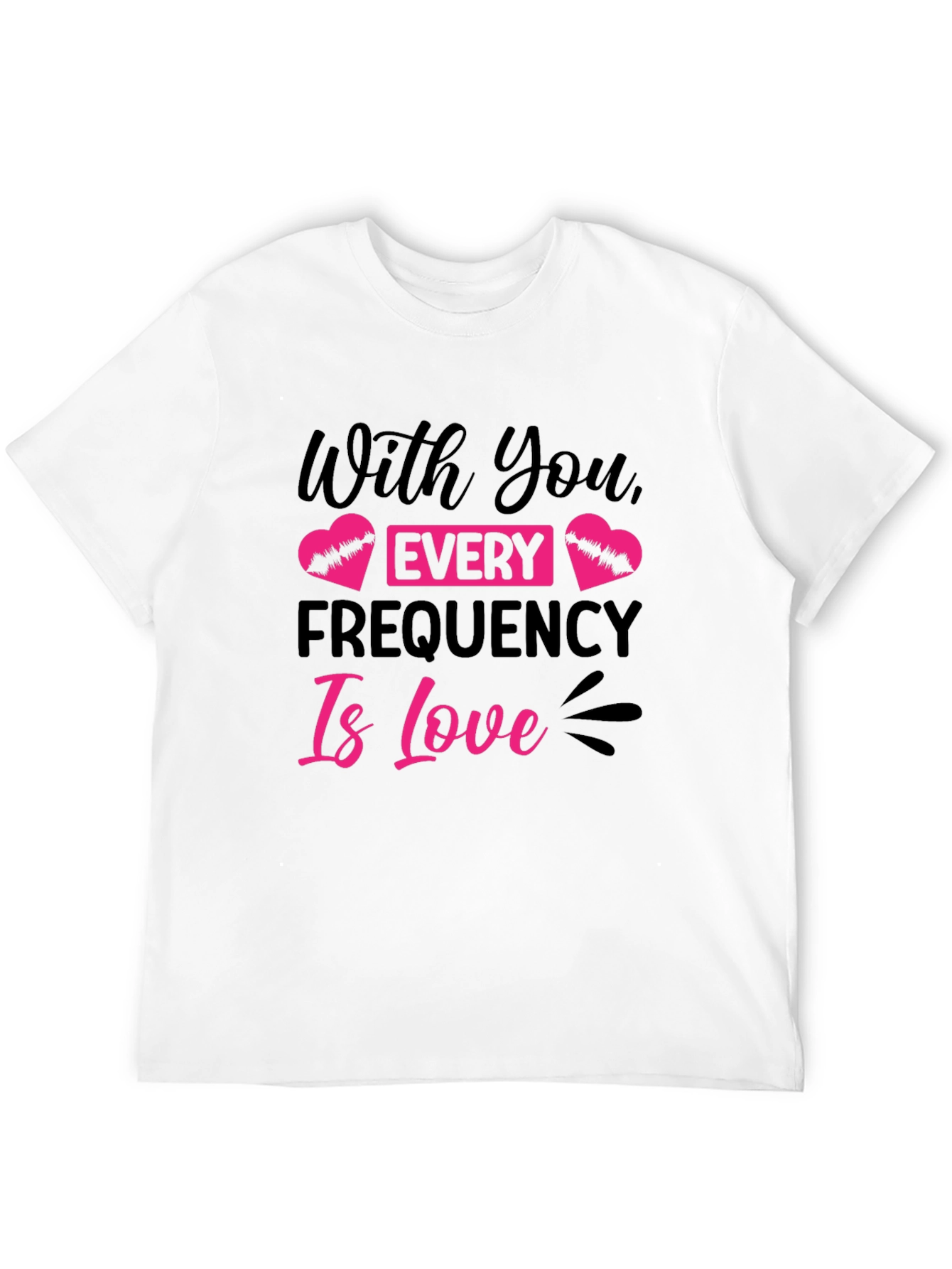 Black Every Frequency Is Love Graphic Tee view 12