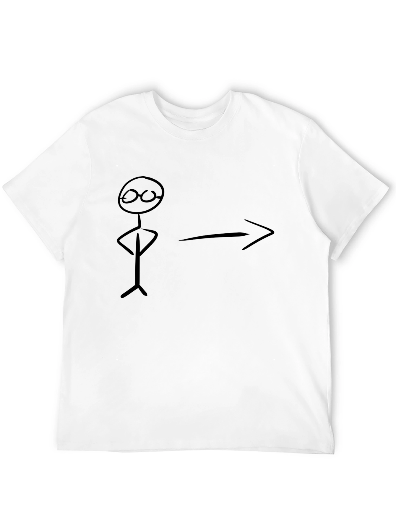 Black Funny Stick Figure Black T-Shirt view 12