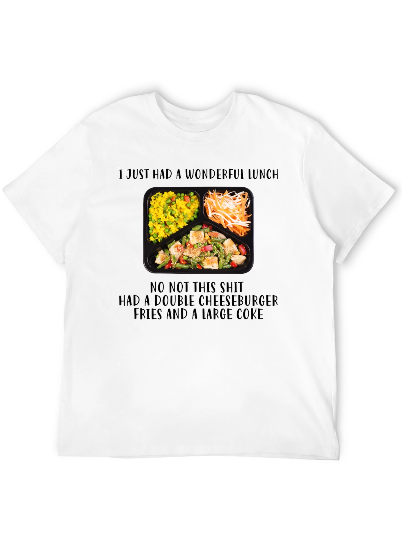 Black Funny "Wonderful Lunch" T-Shirt view 12