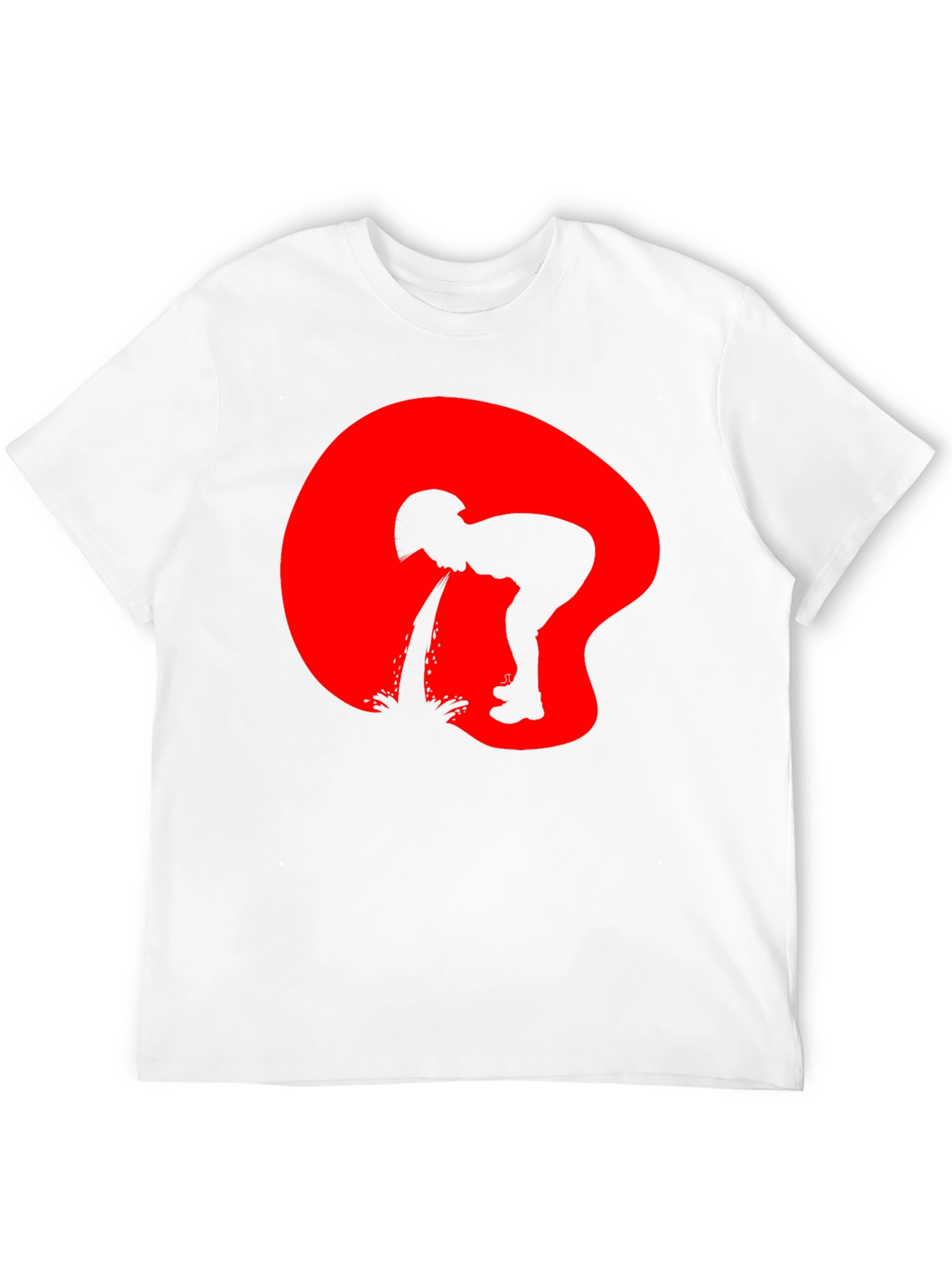 Black Puking Silhouette Graphic Tee - Black view 12