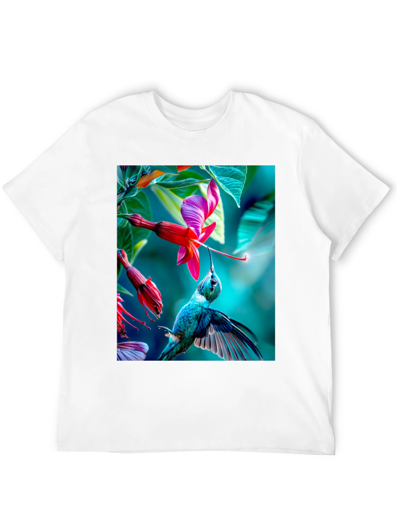 Hummingbird Floral Graphic Tee - 12