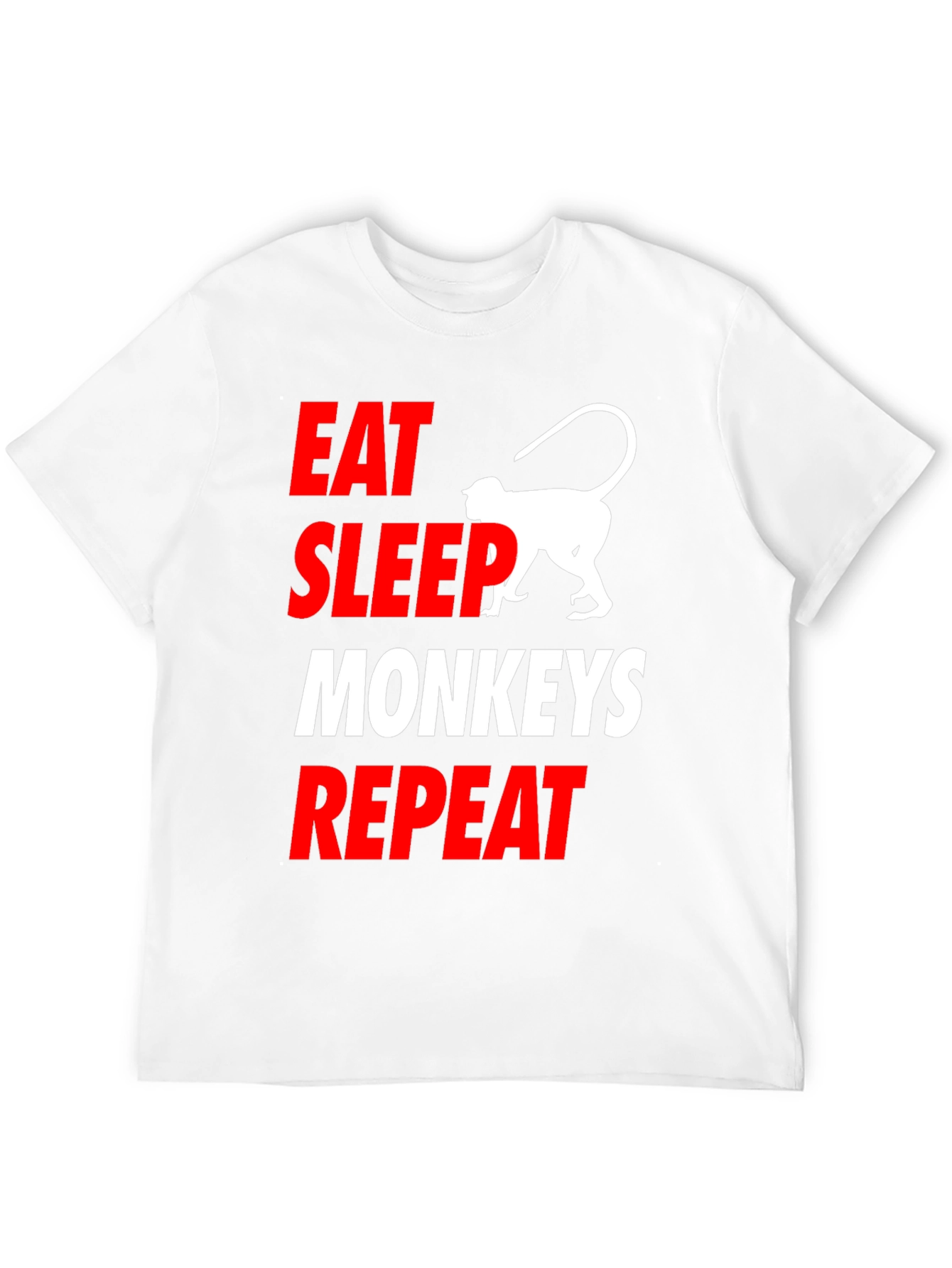 Black Eat Sleep Monkeys Repeat Funny T-Shirt view 12