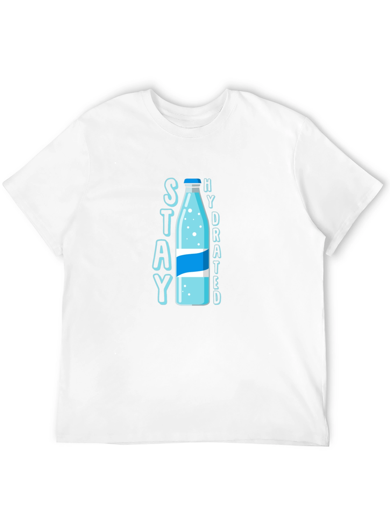Stay Hydrated T-Shirt: Stylish Water Bottle Design - 12