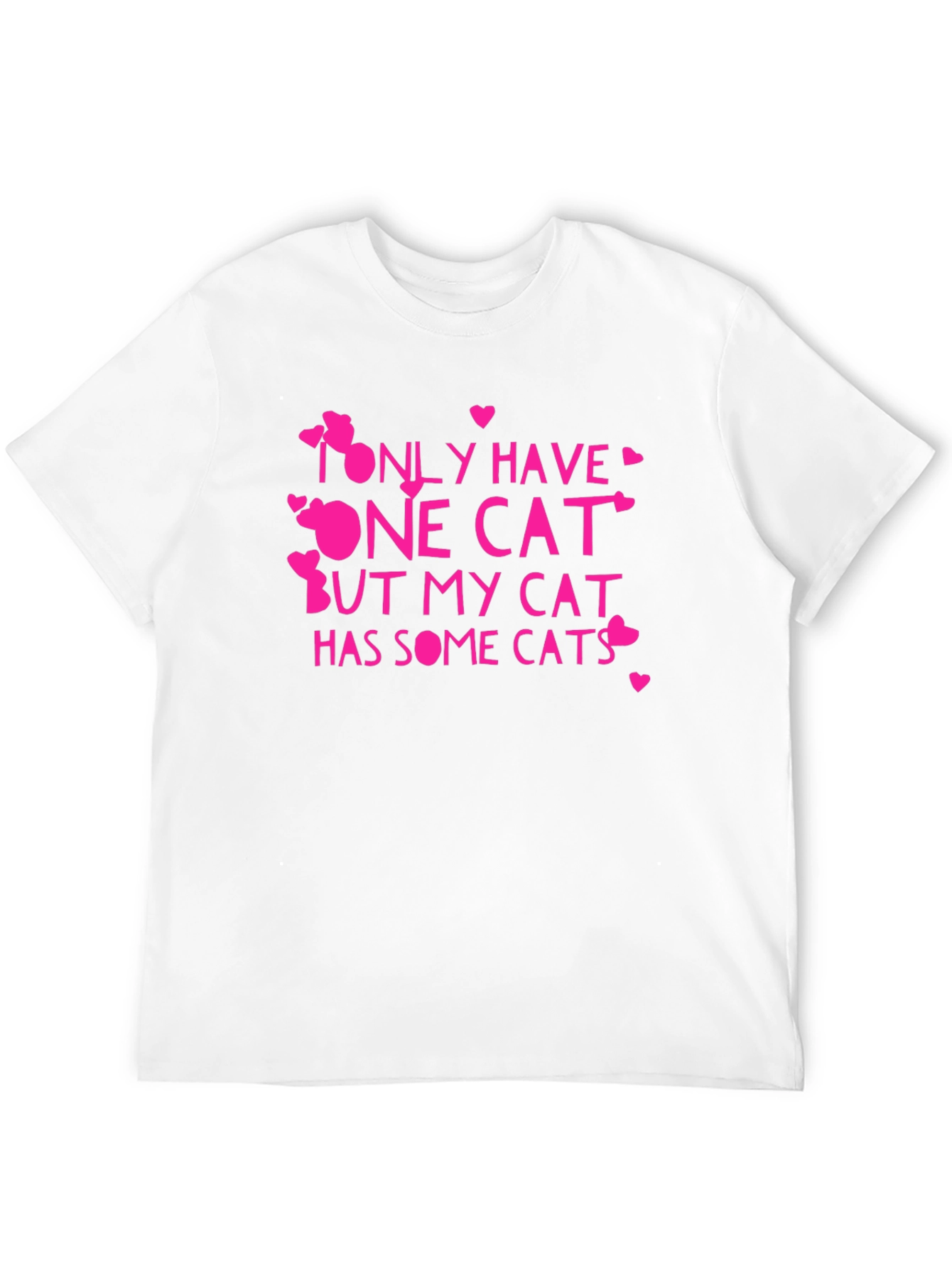 Black Funny Cat Lover T-Shirt - Only Have One Cat Tee view 12