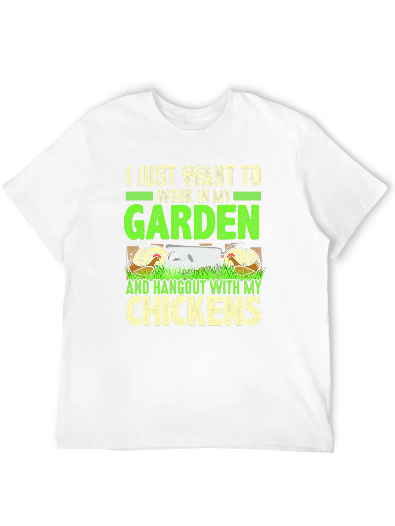 Black Garden and Chickens Graphic T-Shirt view 12