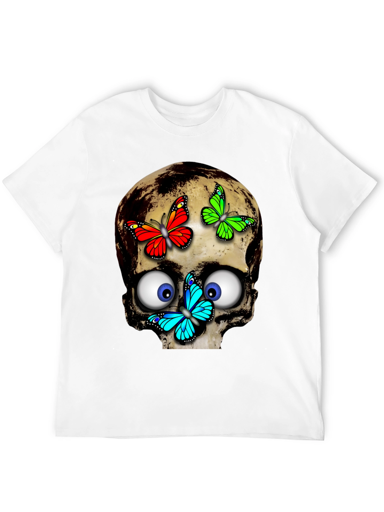 Black Skull & Butterflies Graphic Tee - Black view 12
