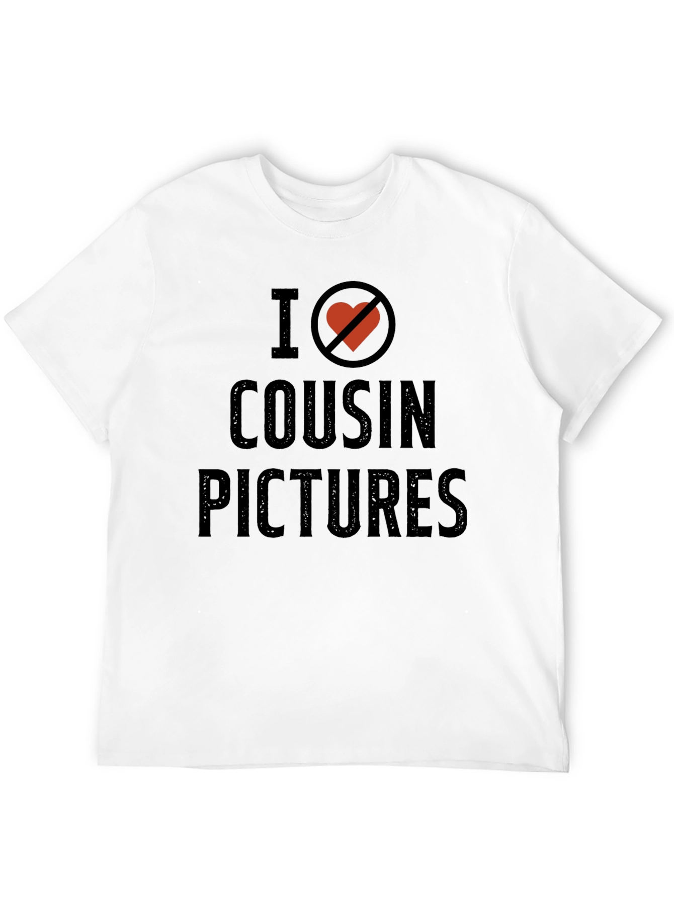 Black I (Heart Crossed Out) Cousin Pictures T-Shirt view 12