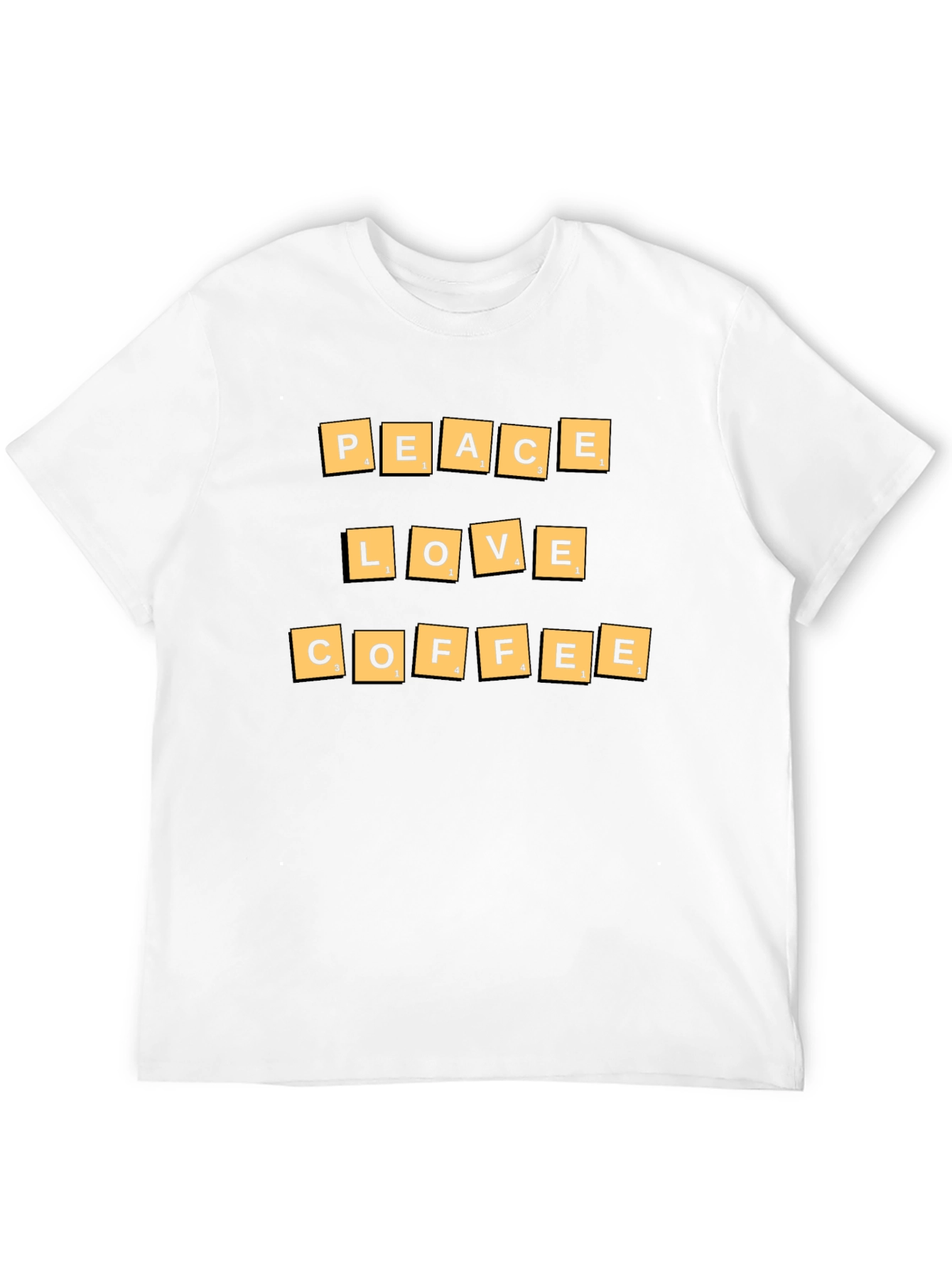 Black Peace Love Coffee Graphic T-Shirt view 12