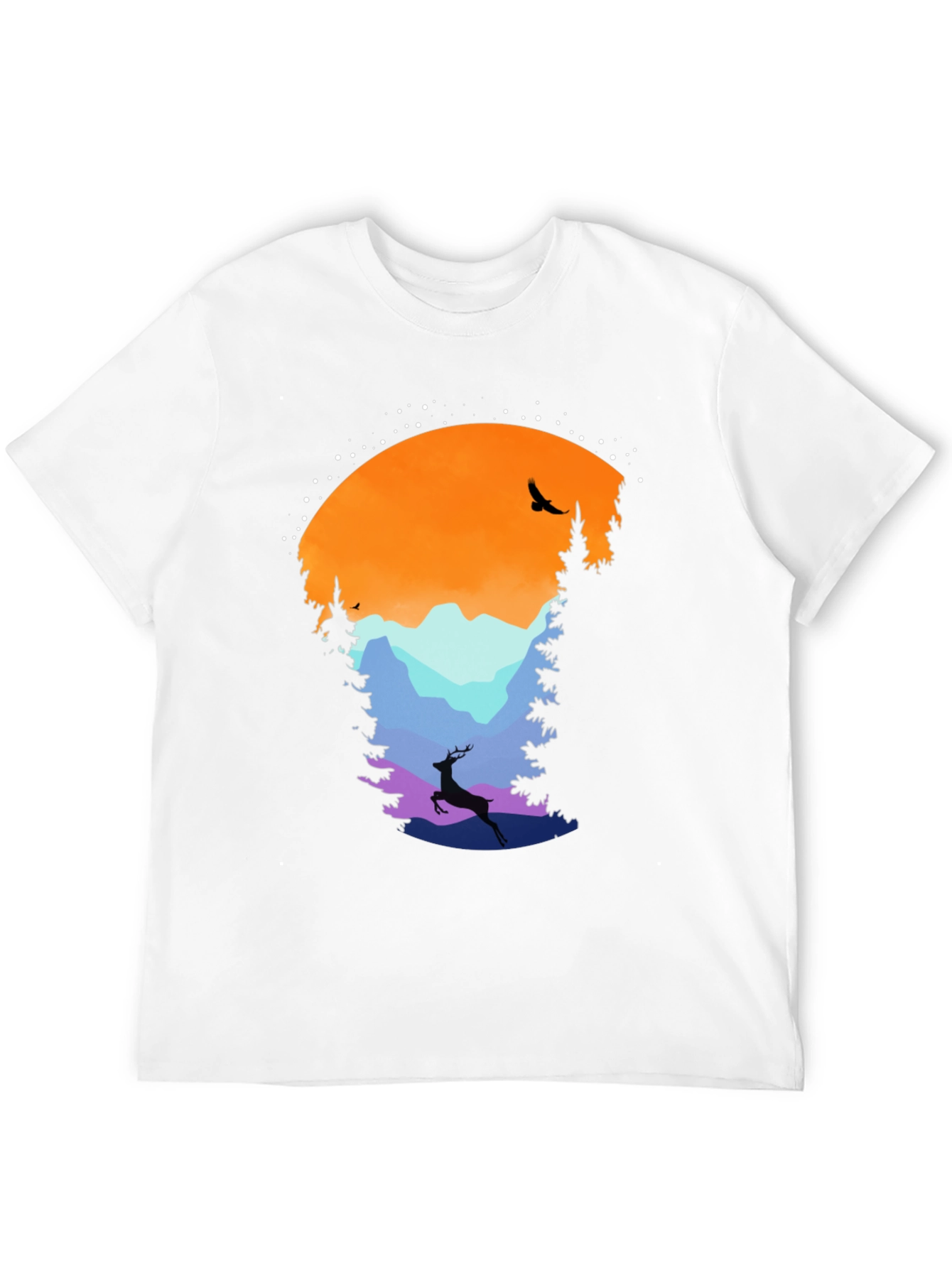 Black Nature Silhouette Graphic Tee view 12